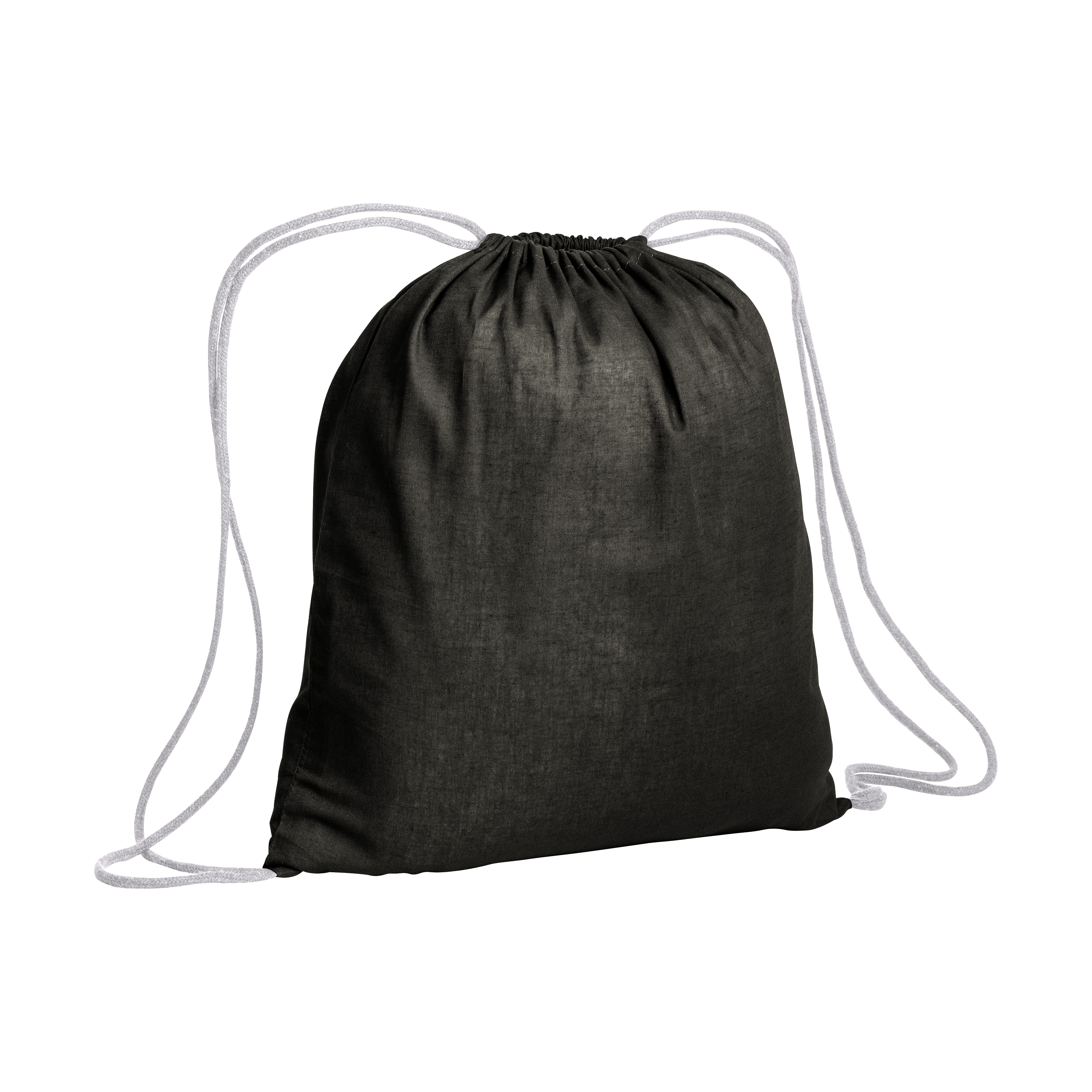 Zainetto in cotone da 120 g/m2, con chiusura a strozzo. È certificato OEKO-TEX®.