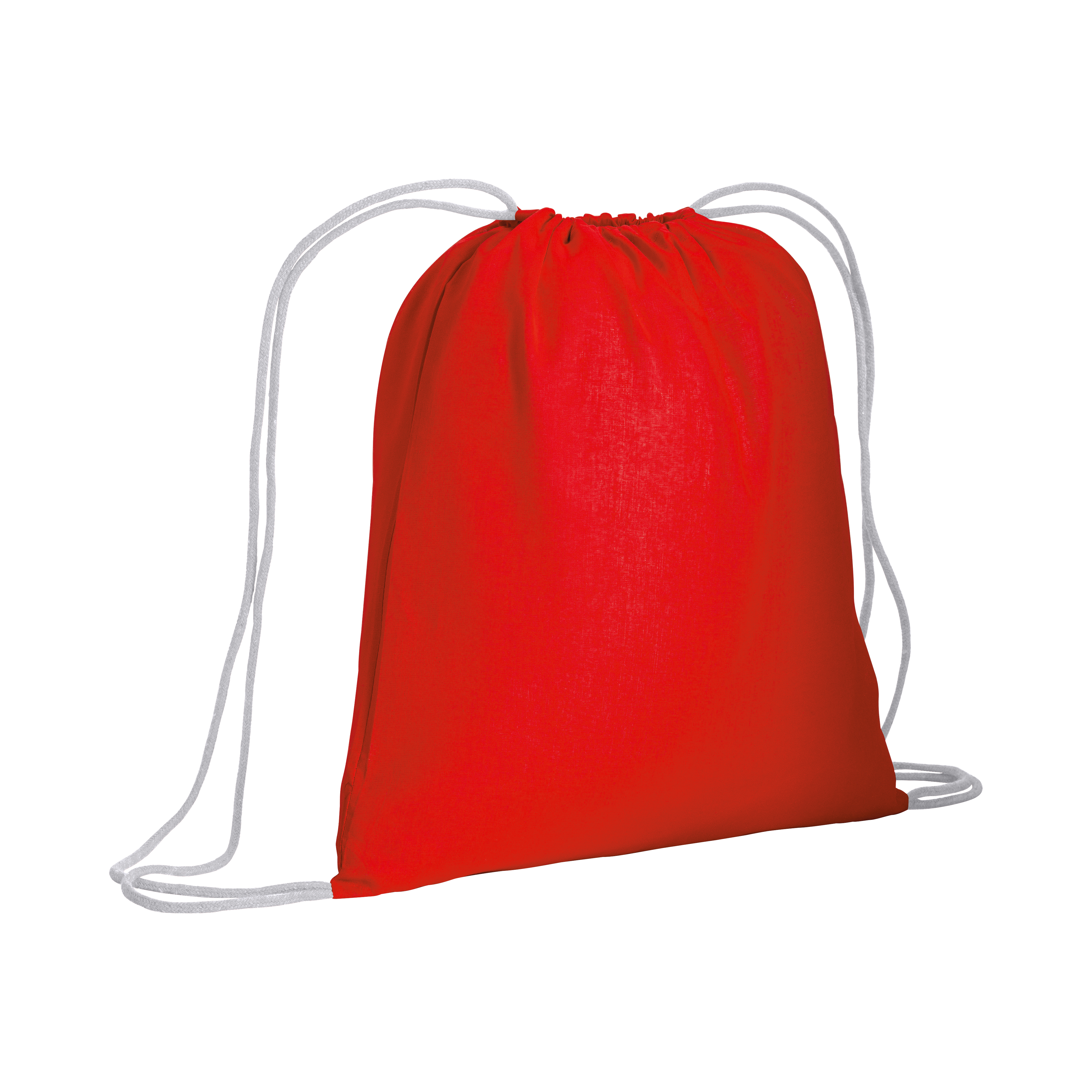 Zainetto in cotone da 120 g/m2, con chiusura a strozzo. È certificato OEKO-TEX®.