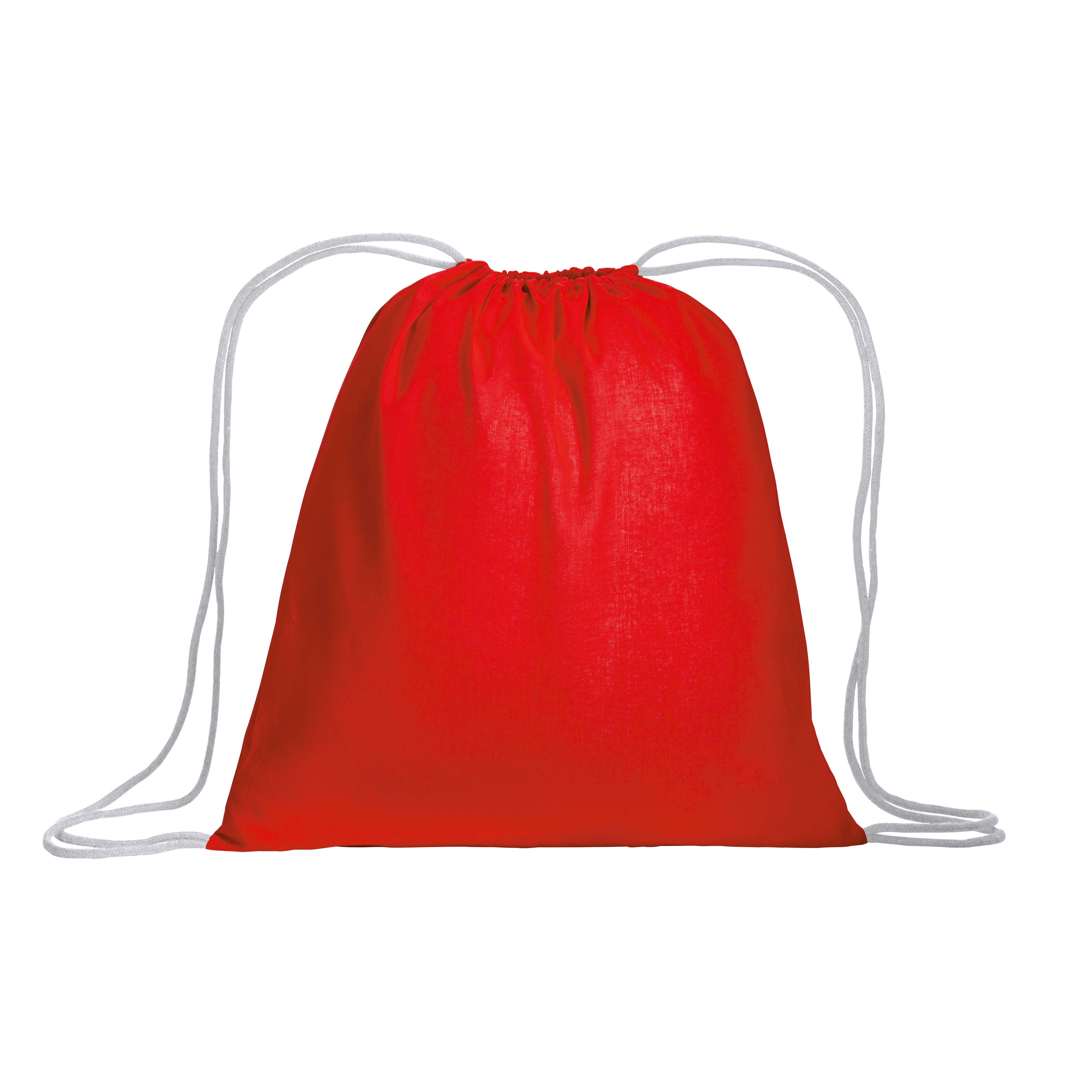 Zainetto in cotone da 120 g/m2, con chiusura a strozzo. È certificato OEKO-TEX®.