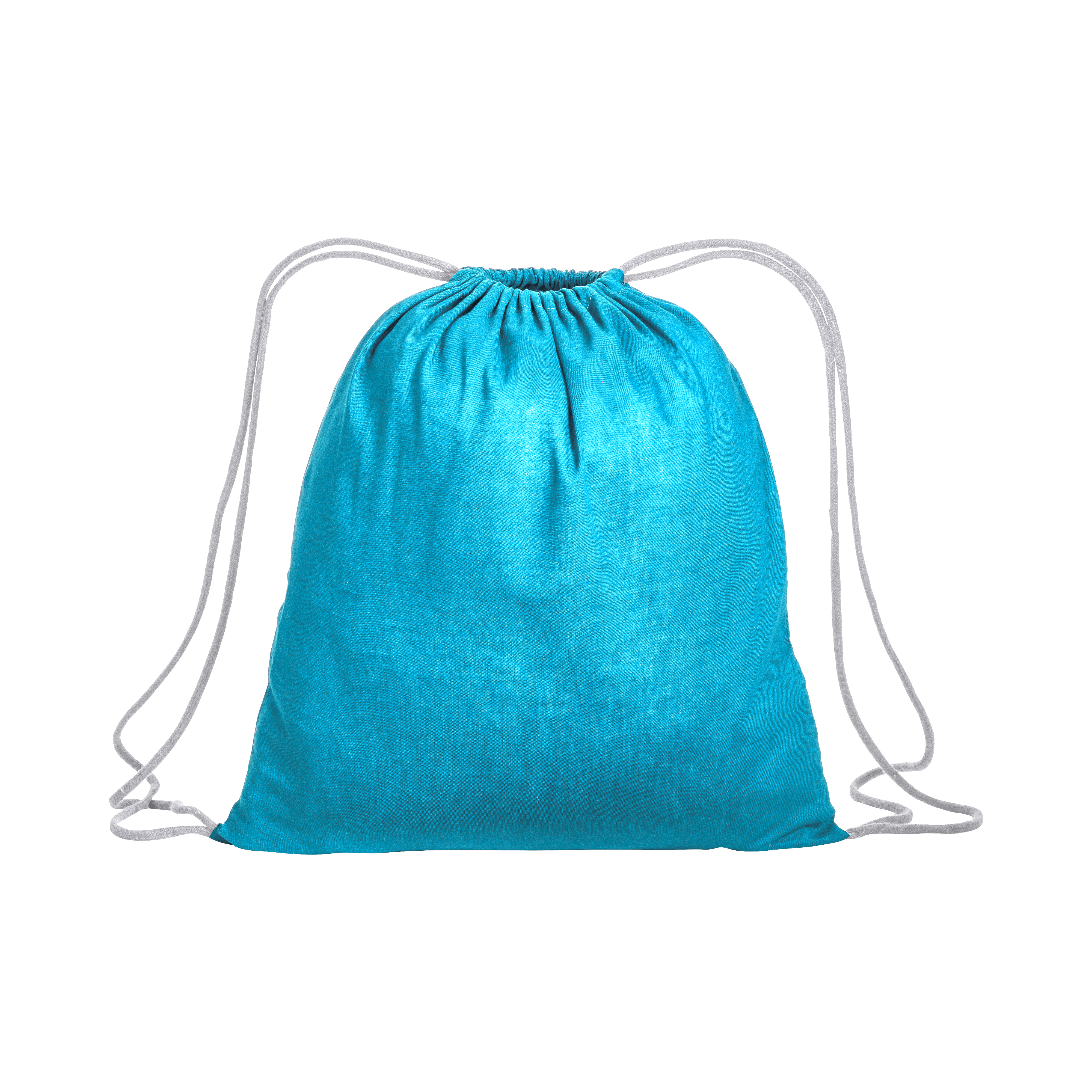 Zainetto in cotone da 120 g/m2, con chiusura a strozzo. È certificato OEKO-TEX®.