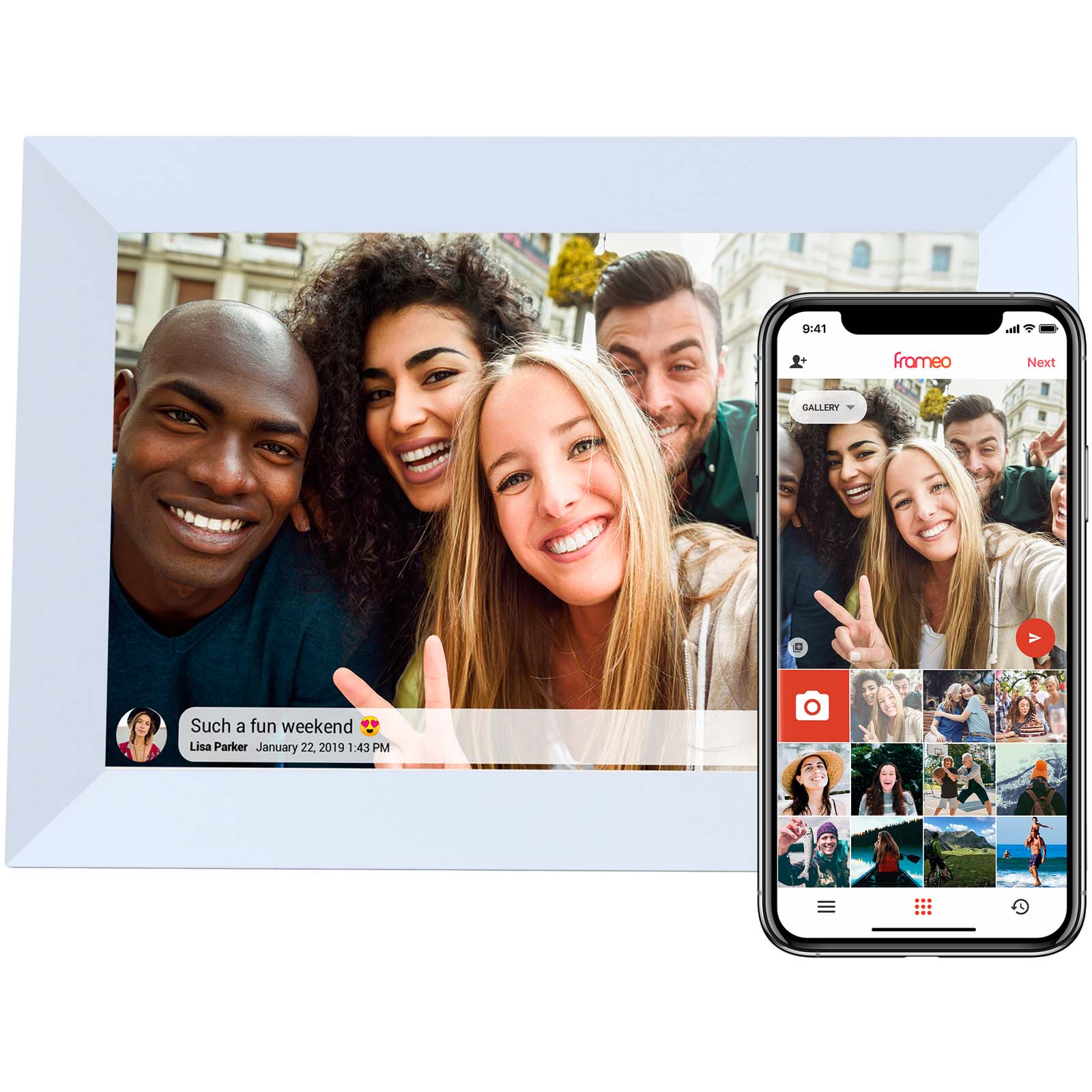 Cornice per foto digitali Wi-Fi da 10" Prixton Prado Frameo