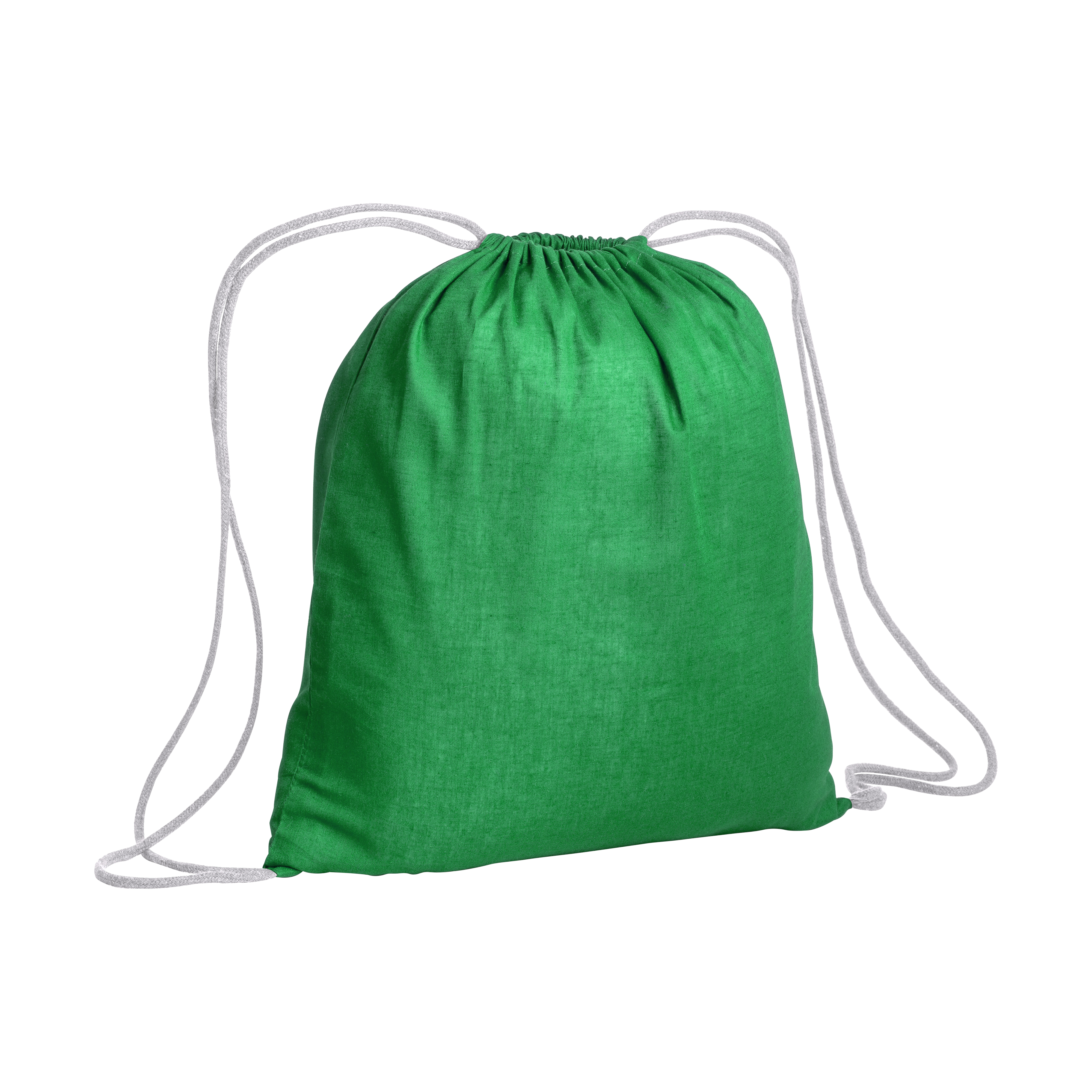 Zainetto in cotone da 120 g/m2, con chiusura a strozzo. È certificato OEKO-TEX®.