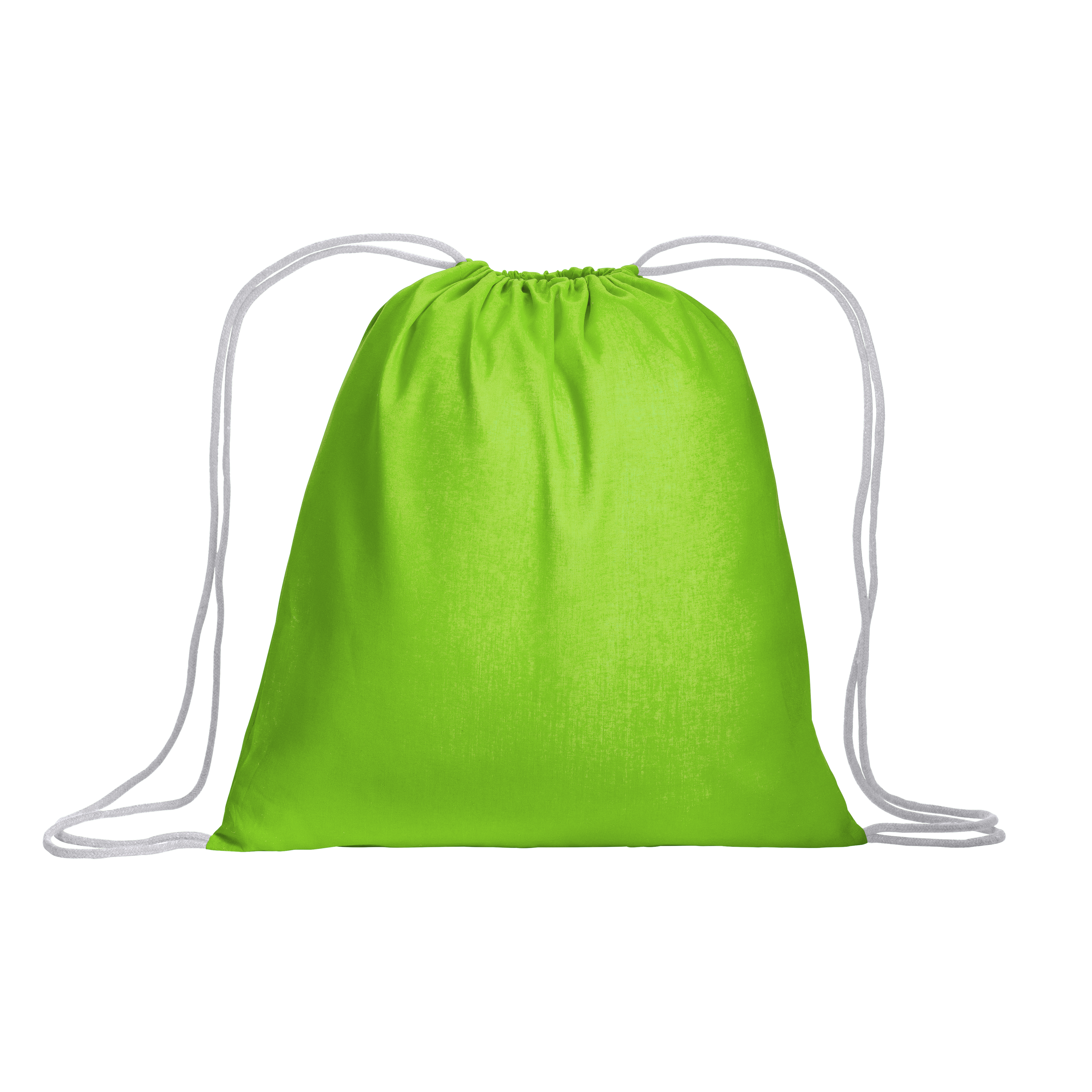 Zainetto in cotone da 120 g/m2, con chiusura a strozzo. È certificato OEKO-TEX®.