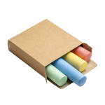 Set 4 gessetti colorati a sezione circolare in scatola di ca...