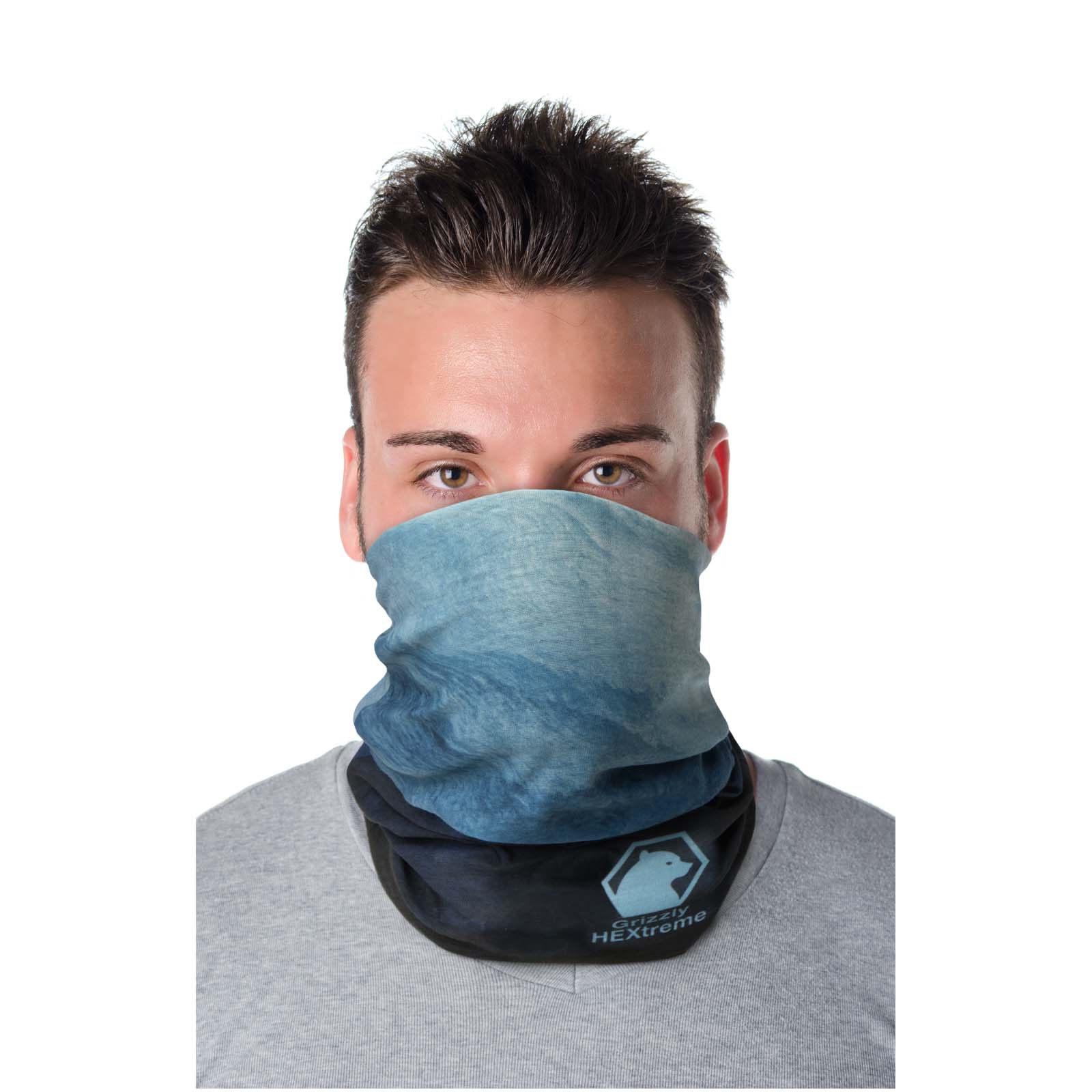 Multisciarpa con stampa a sublimazione, strato e orli in pile Lara