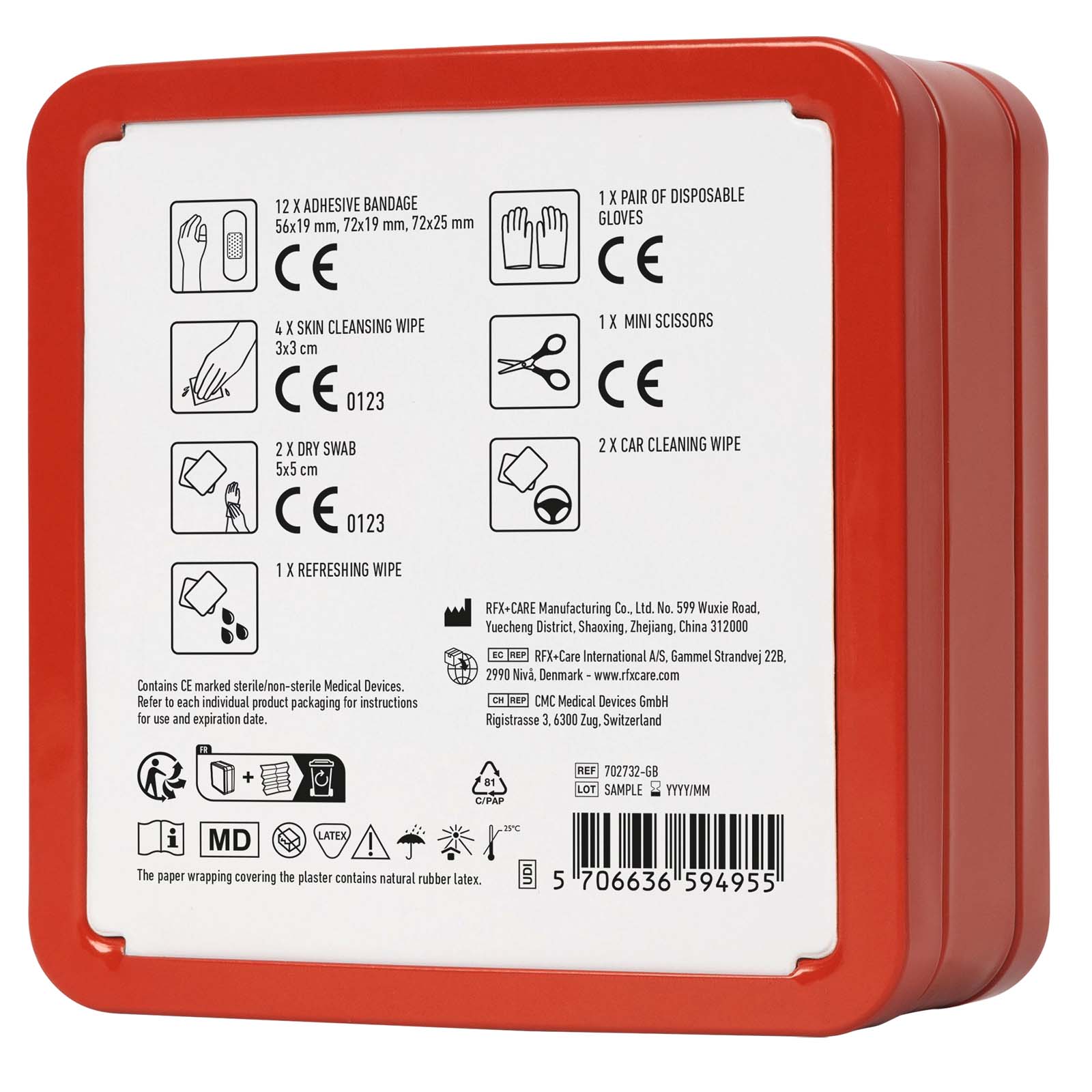 Kit di primo soccorso in scatola di latta per auto MyKit