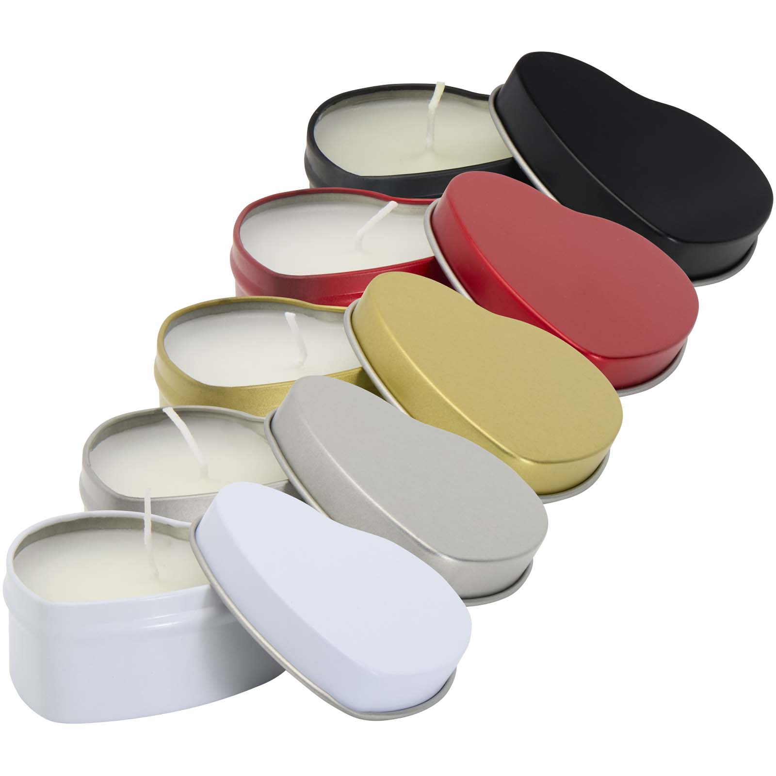 Candela in scatola di latta a forma di cuore all'aroma di vaniglia Blissful