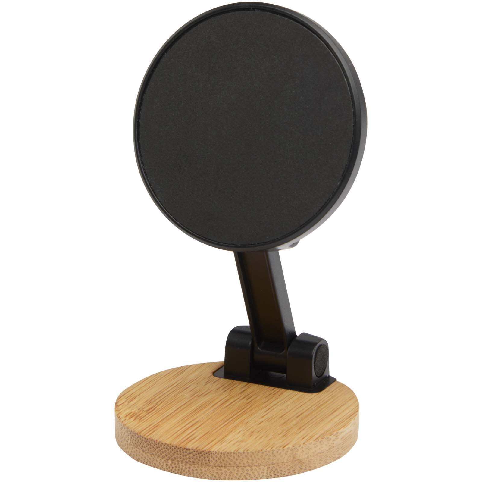 Supporto magnetico per telefono pieghevole in plastica riciclata con dettagli in bambù Alcor
