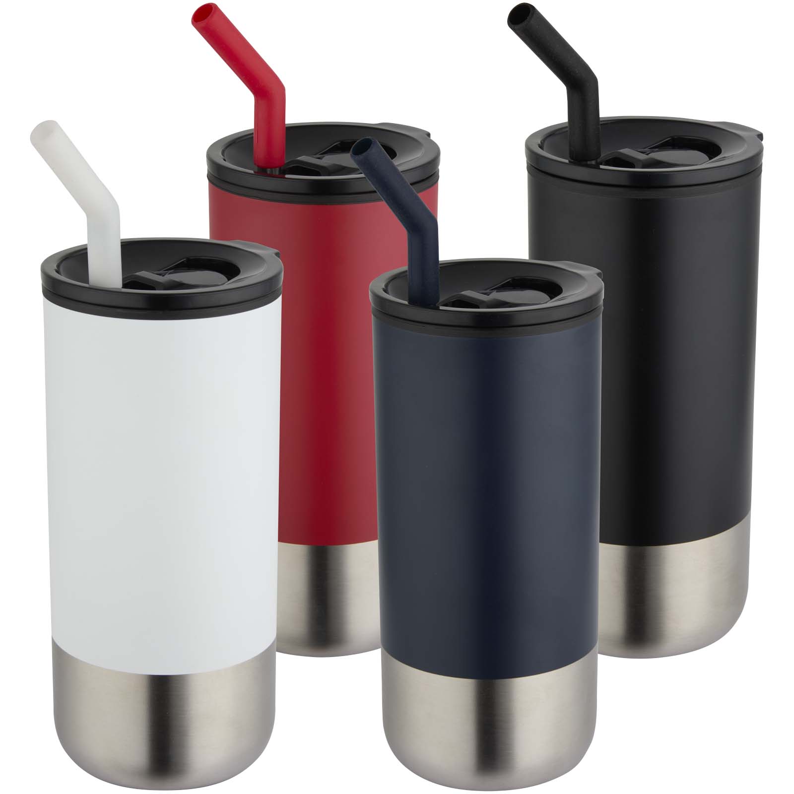 Bicchiere termico in materiale certificato RCS con cannuccia Grayson da 480 ml