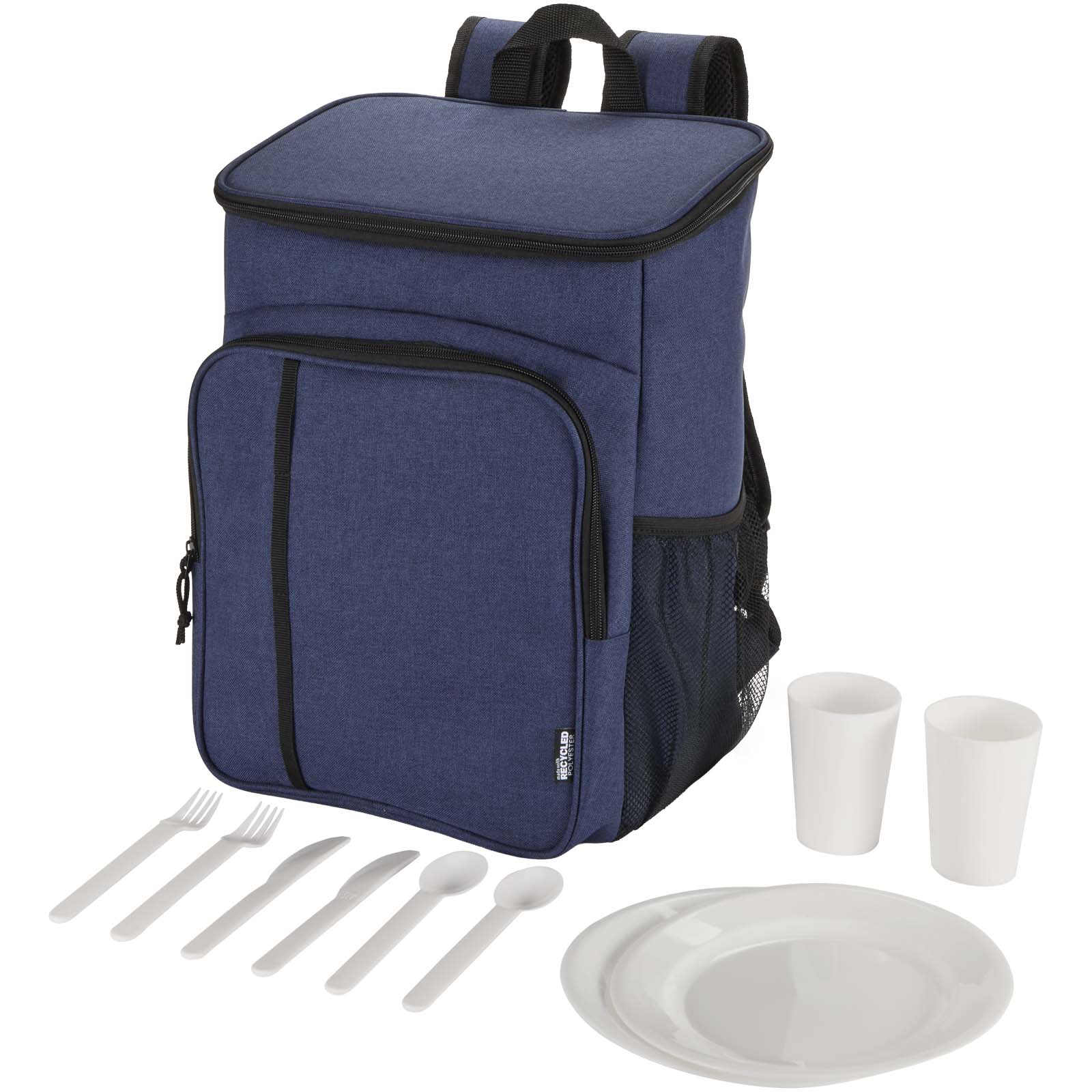 Zaino termico per picnic in materiale riciclato certificato GRS con set di posate Tundra - 20L