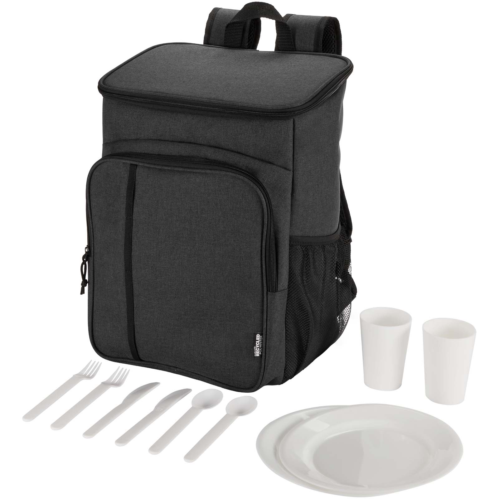 Zaino termico per picnic in materiale riciclato certificato GRS con set di posate Tundra - 20L