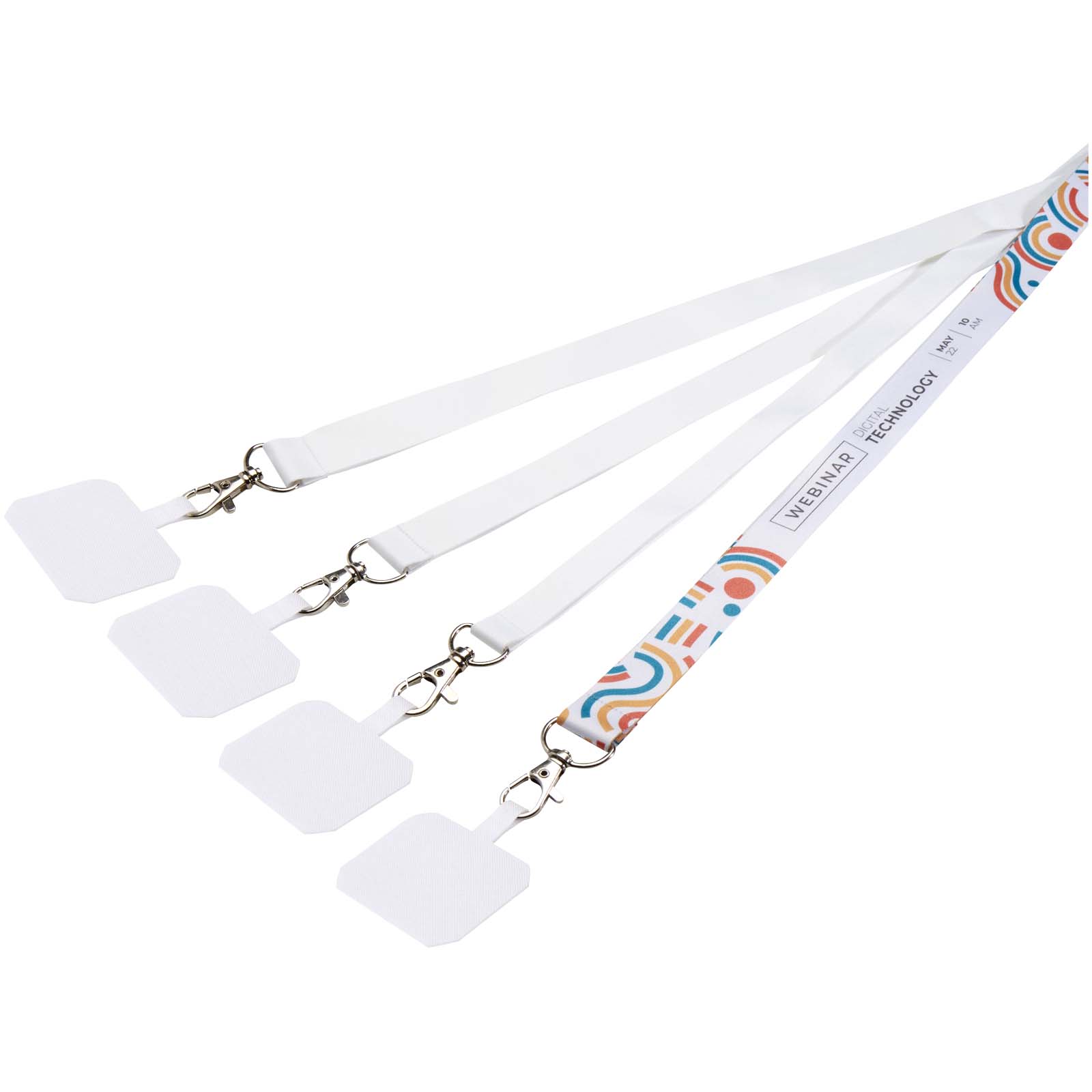 Lanyard in PET riciclato con stampa a sublimazione, supporto per il telefono e meccanismo di sicurezza Addie