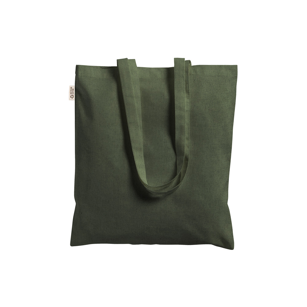 Borsa shopper a tinta unita in cotone riciclato da 140 g/m2. È certificata GRS