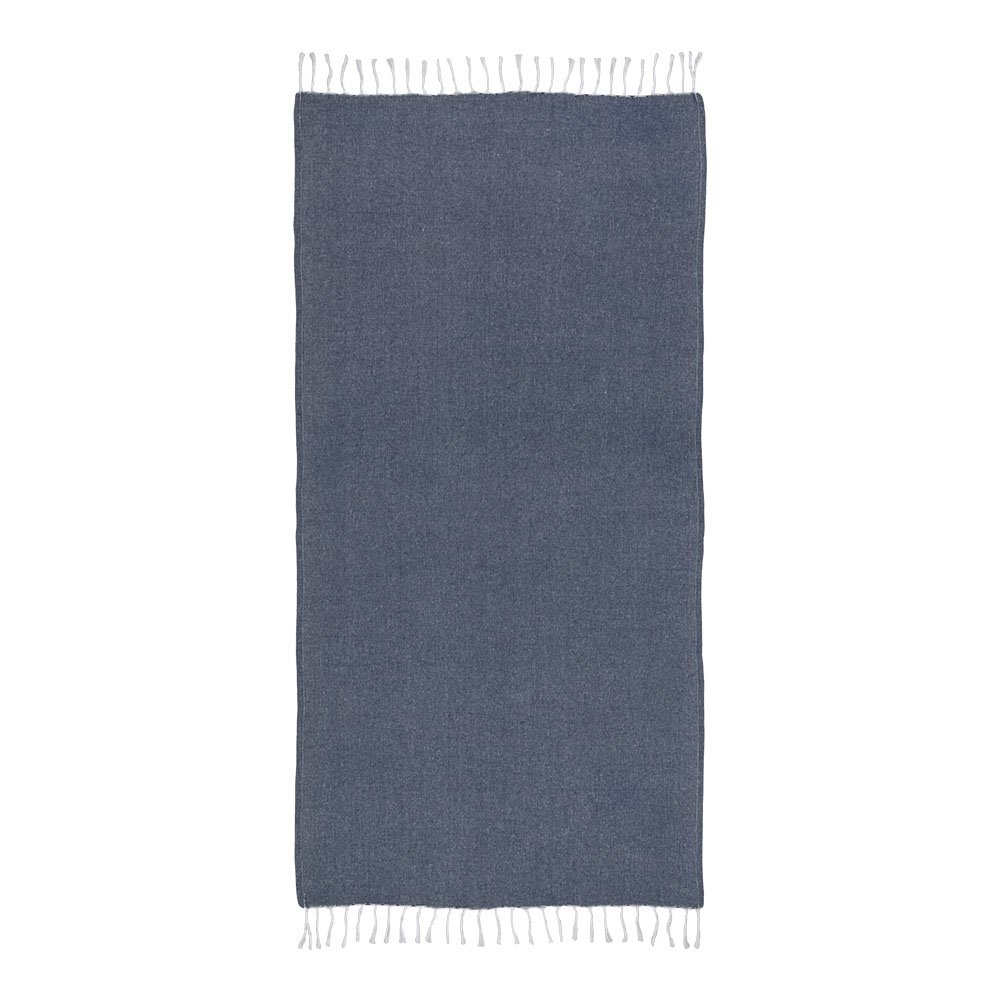 Telo mare in cotone riciclato 150 g/m2. Effetto melange e frange
