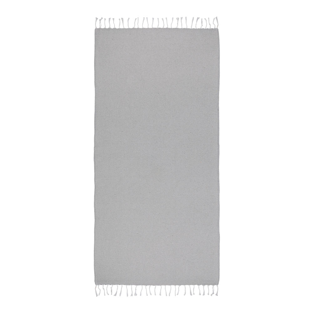 Telo mare in cotone riciclato 150 g/m2. Effetto melange e frange