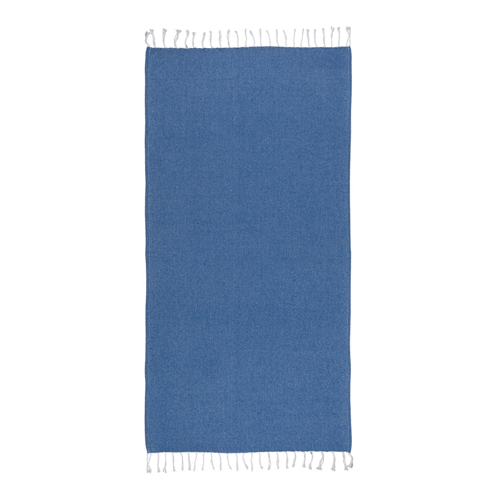 Telo mare in cotone riciclato 150 g/m2. Effetto melange e frange