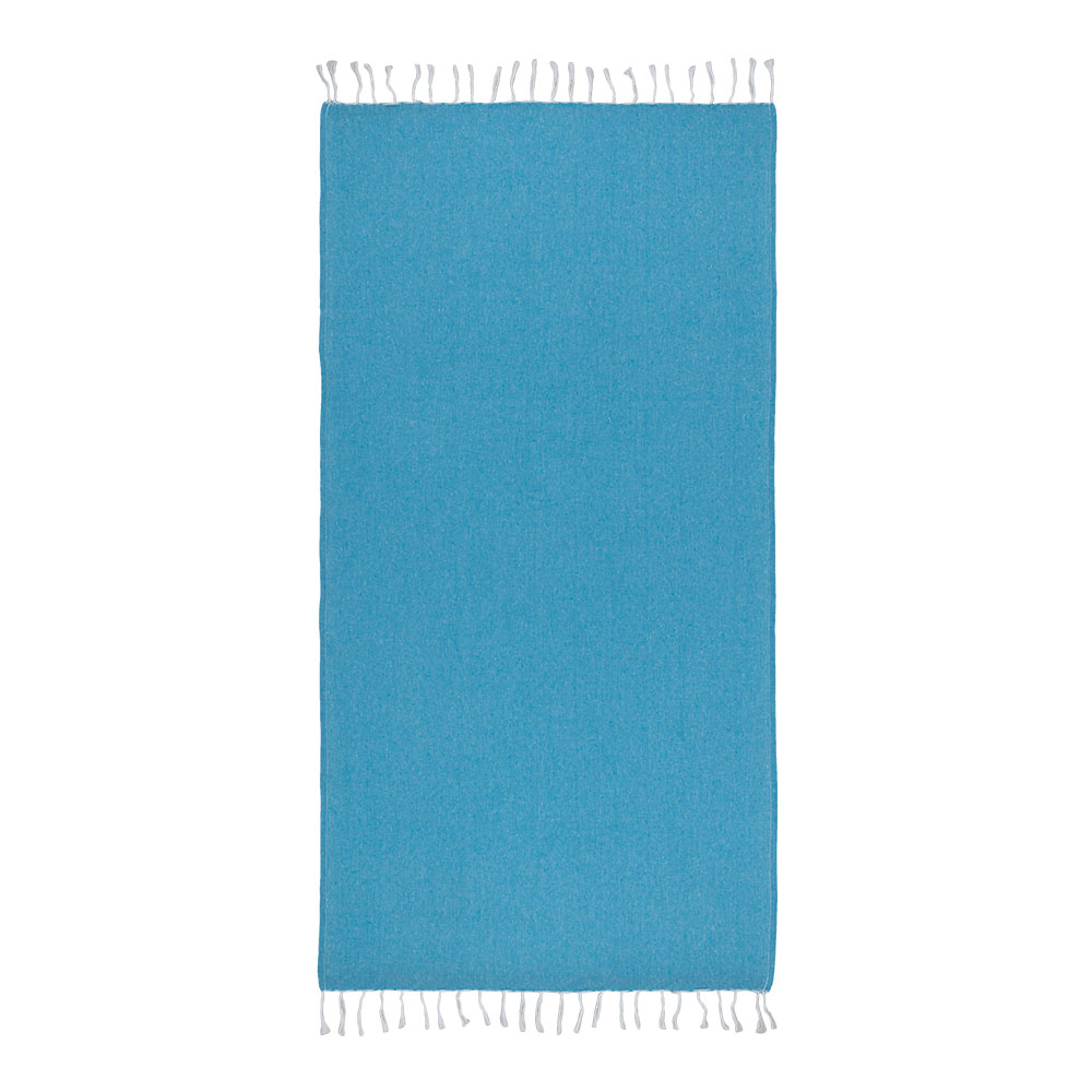 Telo mare in cotone riciclato 150 g/m2. Effetto melange e frange