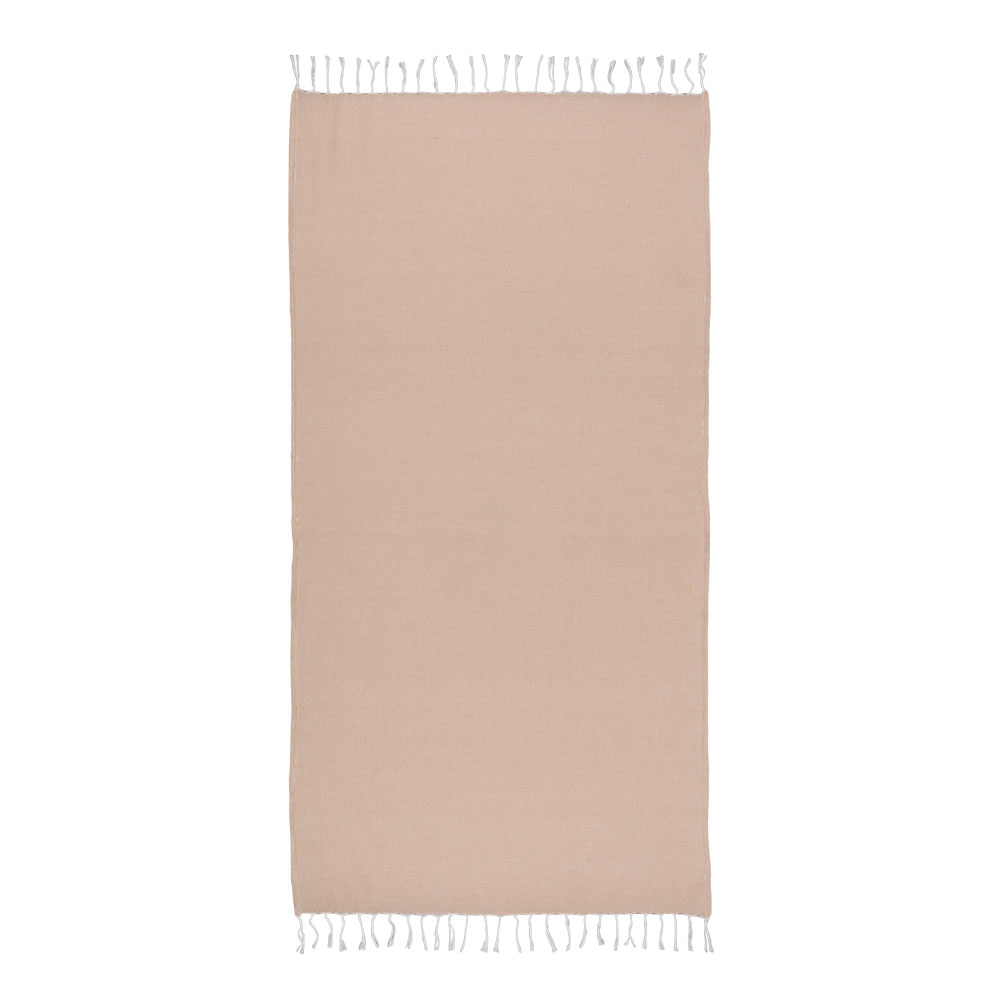 Telo mare in cotone riciclato 150 g/m2. Effetto melange e frange