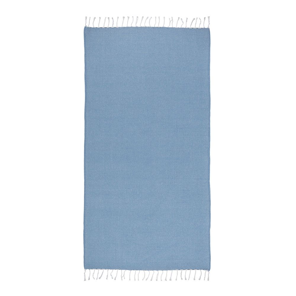 Telo mare in cotone riciclato 150 g/m2. Effetto melange e frange