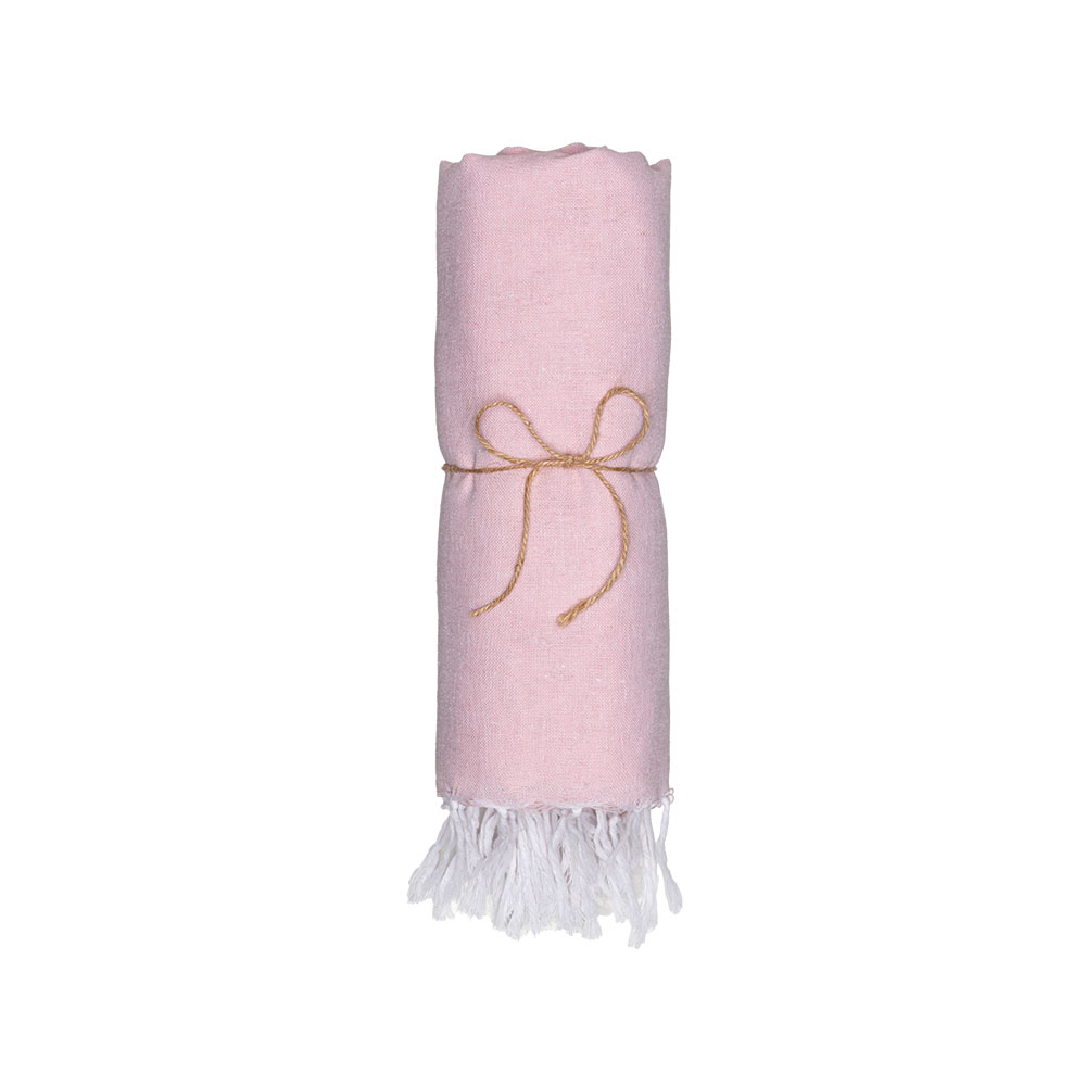 Telo mare in cotone riciclato 150 g/m2. Effetto melange e frange