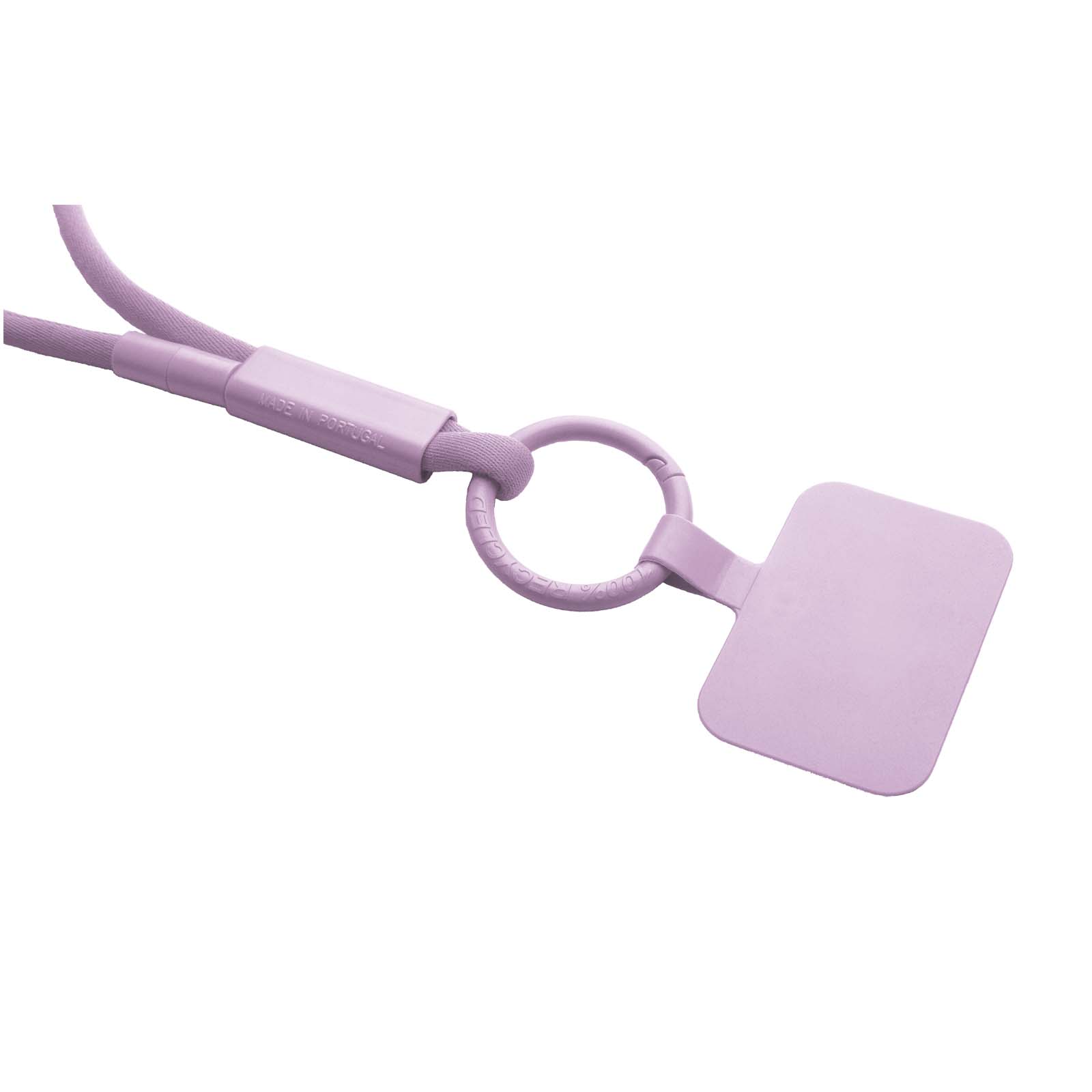 Lanyard con supporto per telefono e tubetto in plastica riciclata Tubyard