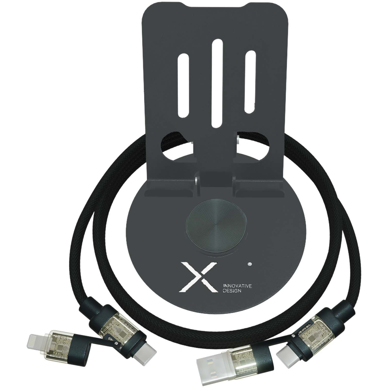 Supporto per telefono ruotabile a 360° con cavo di ricarica 4 in 1 da 240 W SCX.design O34 