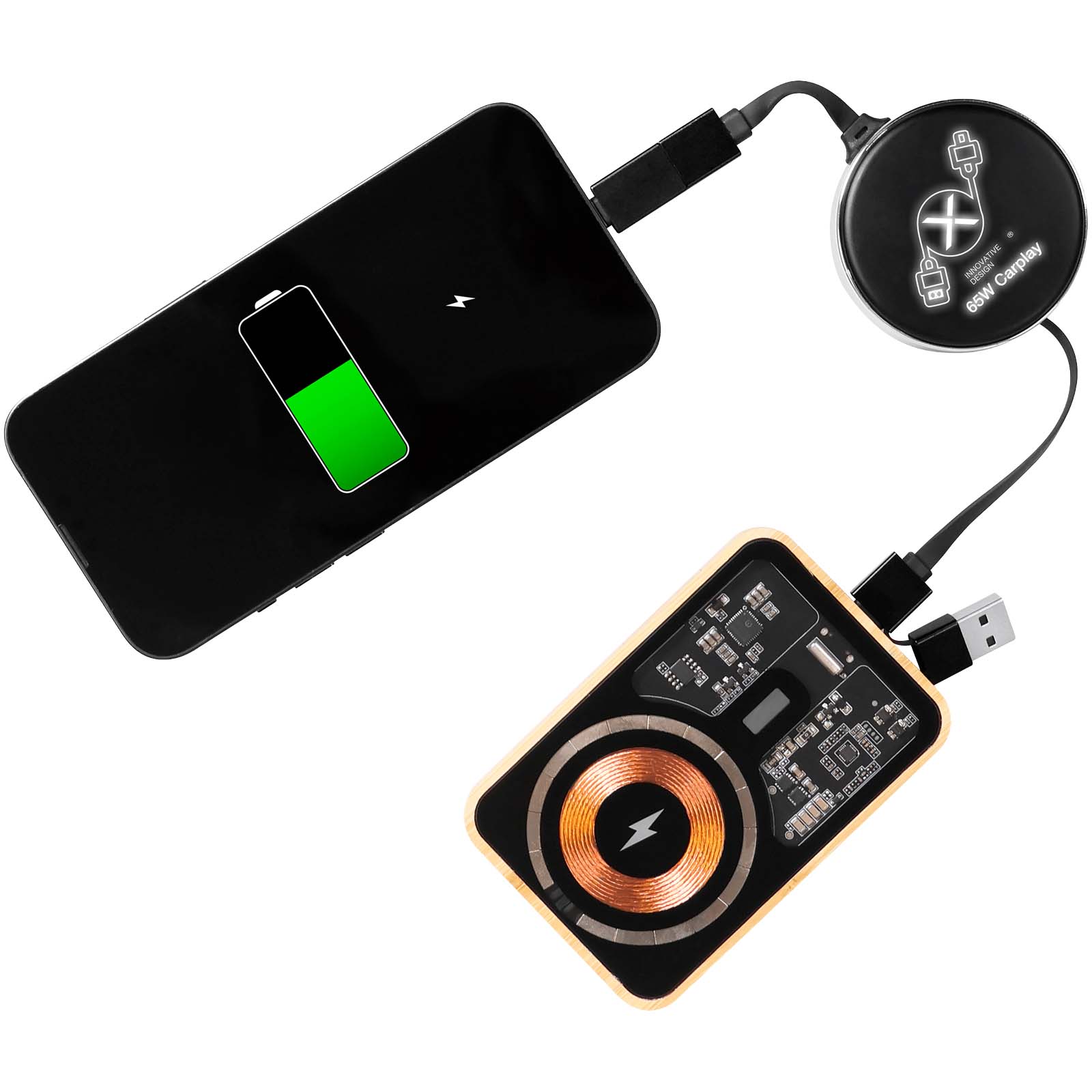 Cavo di ricarica retrattile 4 in 1 da 65 W SCX.design C42 