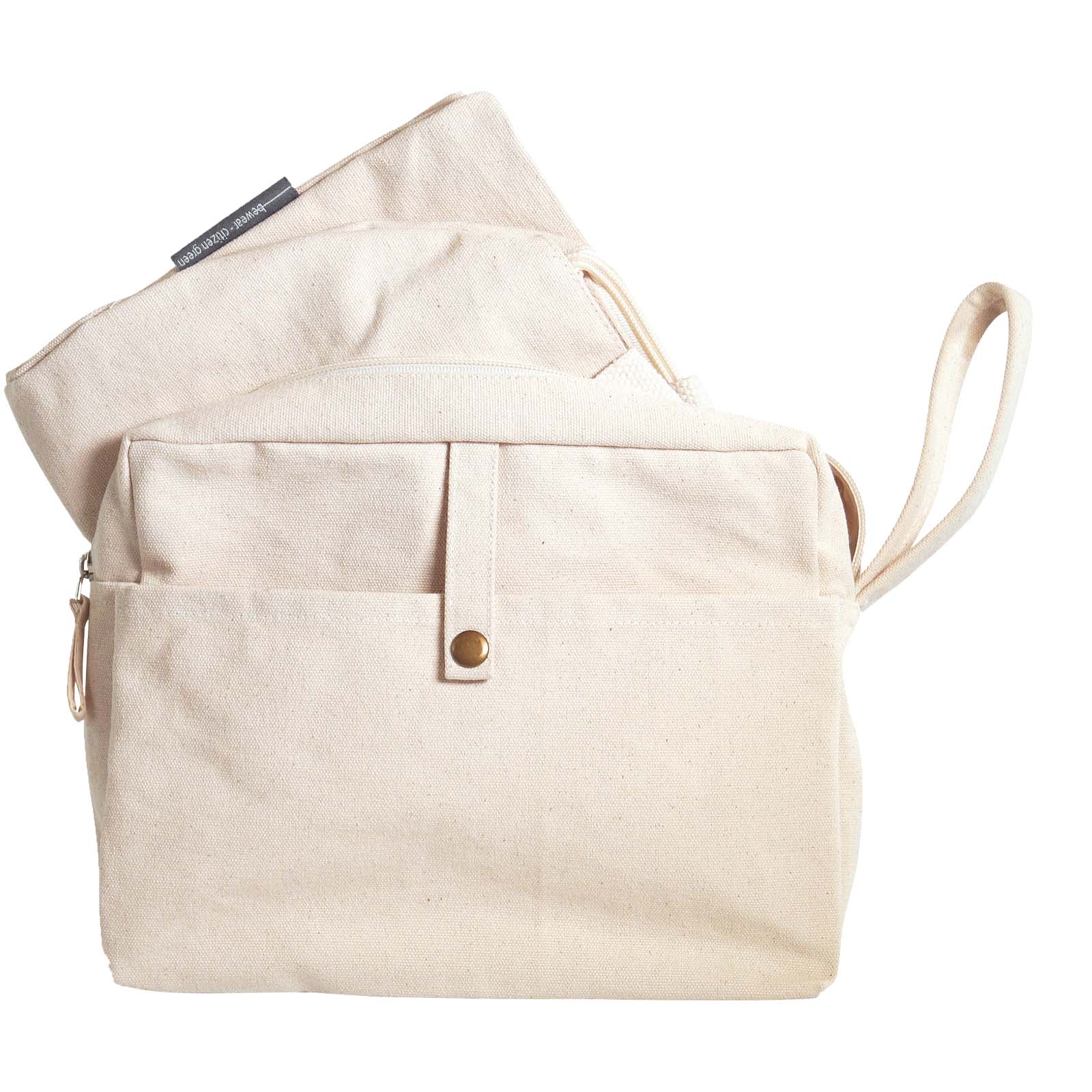 Borsa da viaggio e pochette in cotone biologico Citizen Green Combio