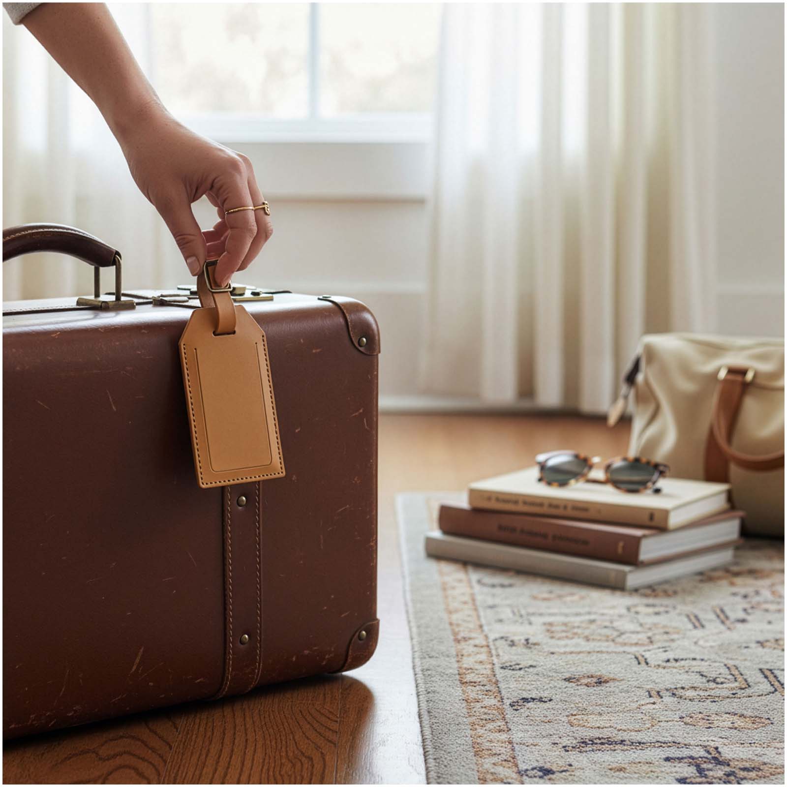 Etichetta per bagagli in pelle riciclata Citizen Green Milou