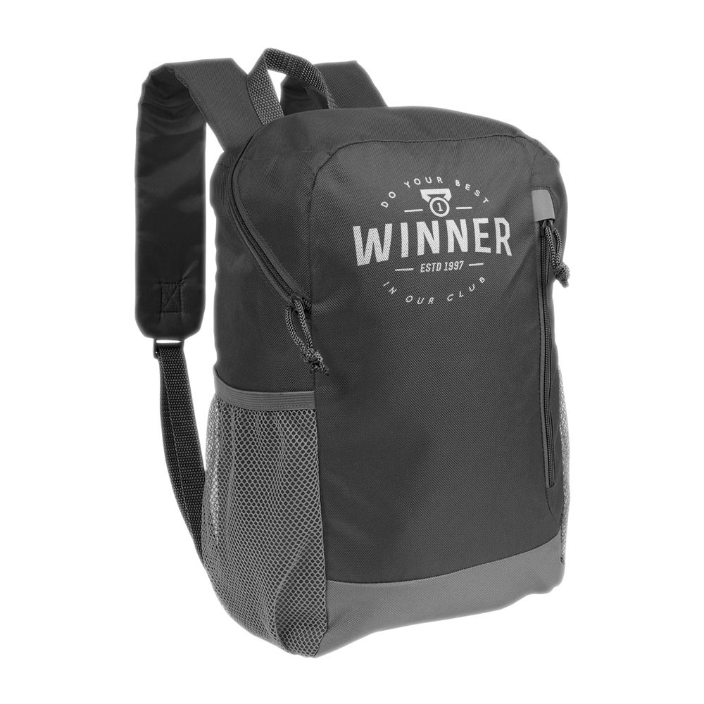 Zaino in poliestere 600D con 4 tasche di cui 2 laterali retinate