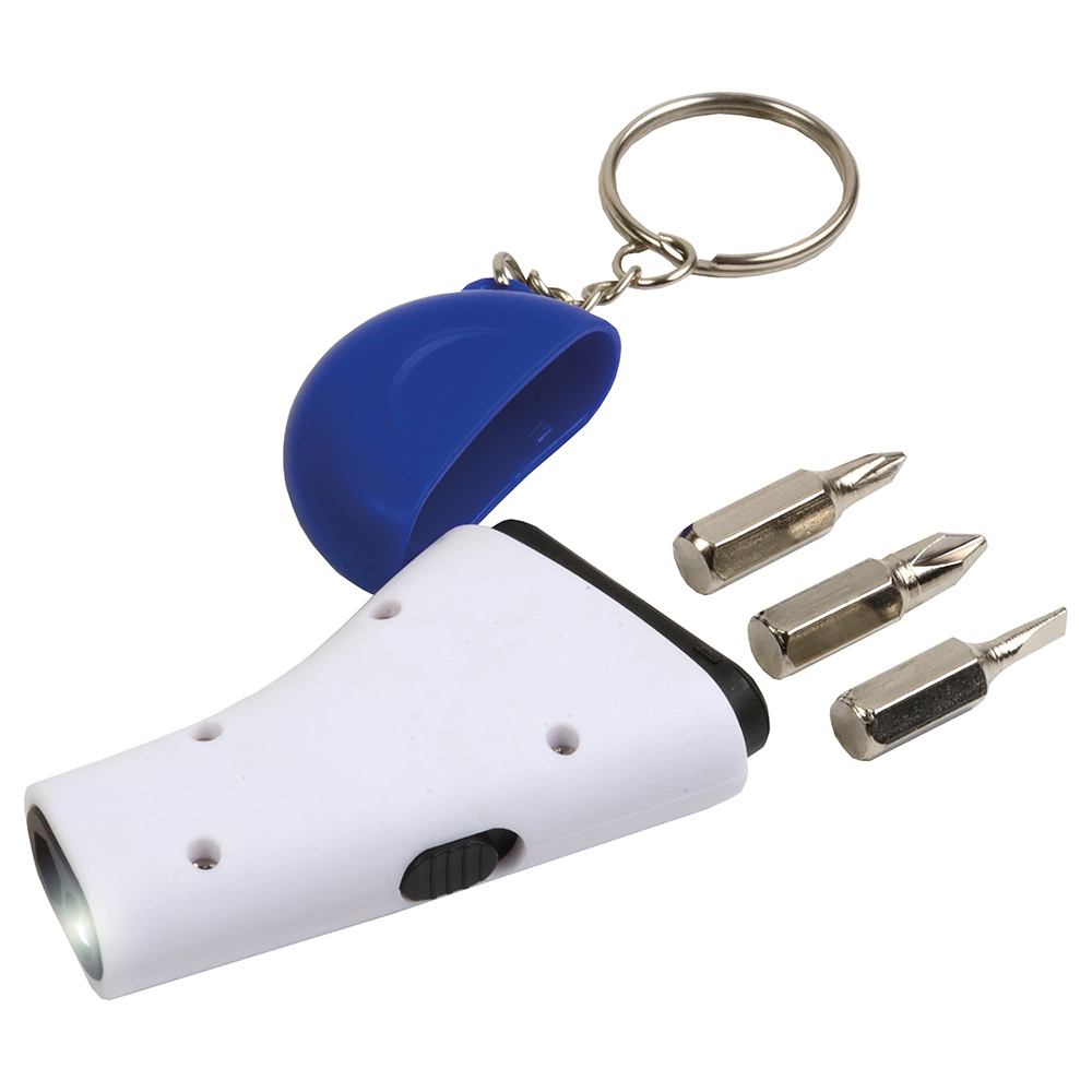 Portachiavi con luce a LED e set di cacciaviti