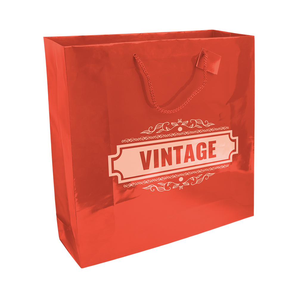 Shopper con soffietto in carta laminata 157 g/m2 con rinforzo alla base