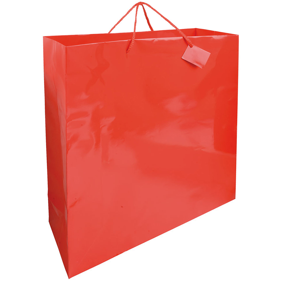 Shopper con soffietto in carta laminata 157 g/m2 con rinforzo alla base
