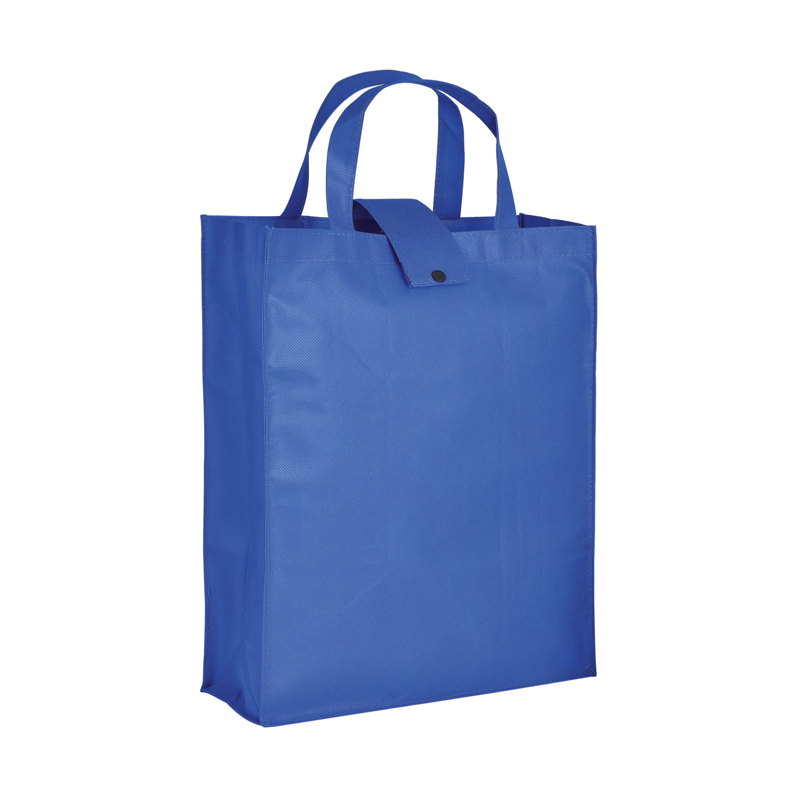 Shopper  ripiegabile con soffietto in TNT 80g/m2 cucito, manici corti