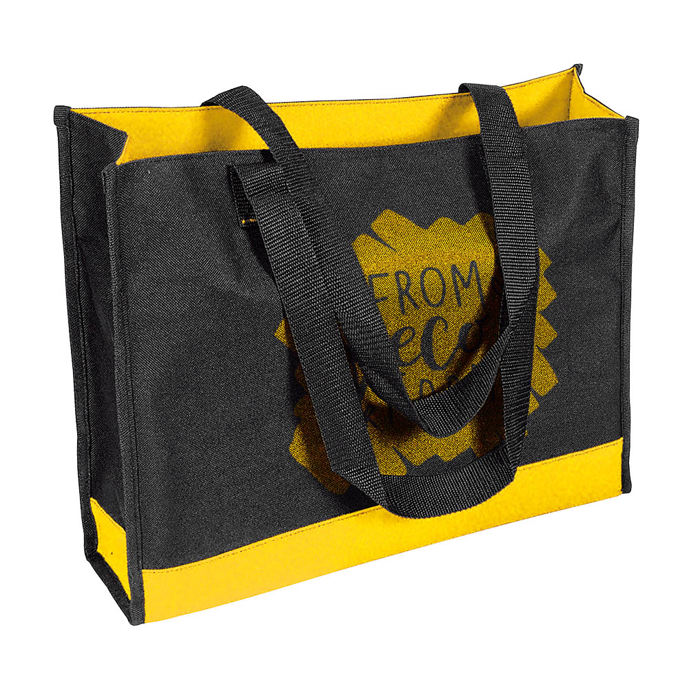 Borsa Shopper con soffietto in poliestere 600D con manici lunghi