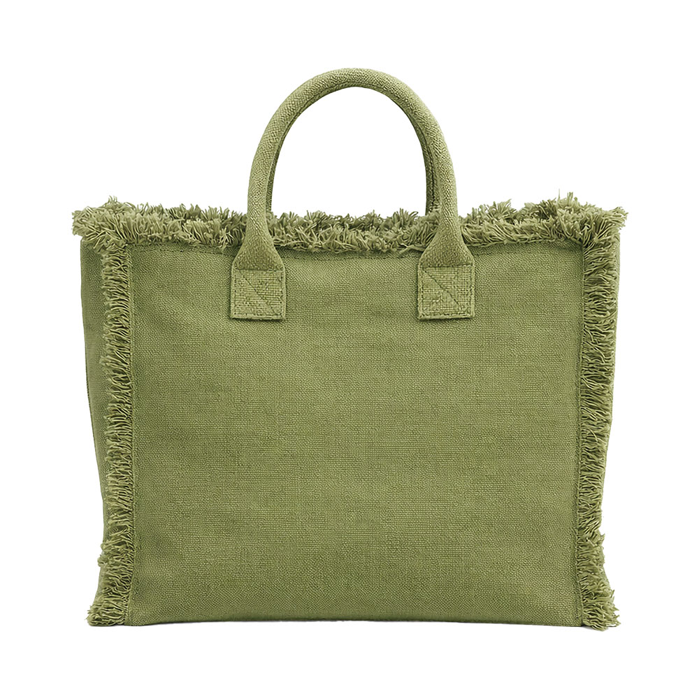 Borsa in cotone da 450 g/m&sup2;. Dotata di chiusura a zip e tasca interna