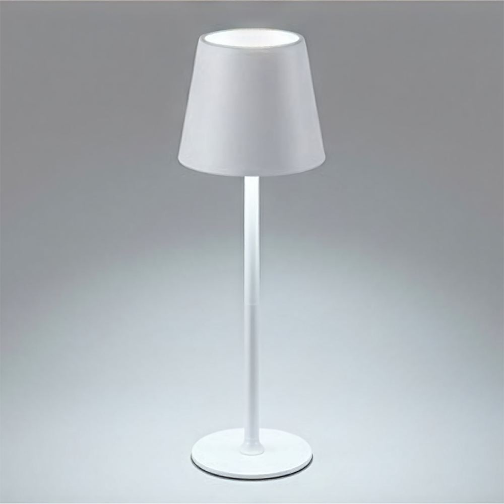 Lampada da tavolo a led ricaricabile in metallo e plastica