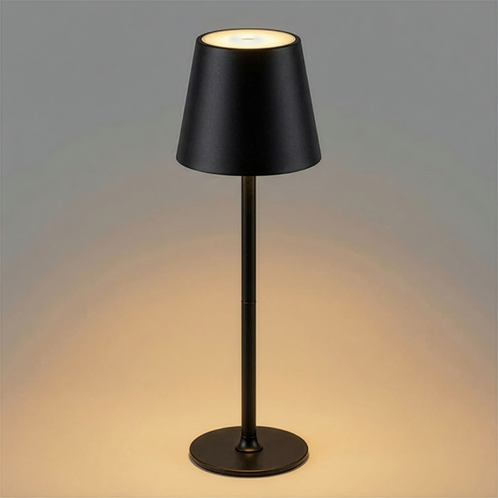 Lampada da tavolo a led ricaricabile in metallo e plastica