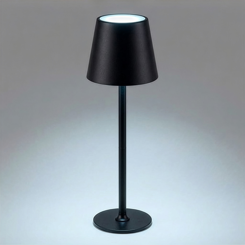 Lampada da tavolo a led ricaricabile in metallo e plastica