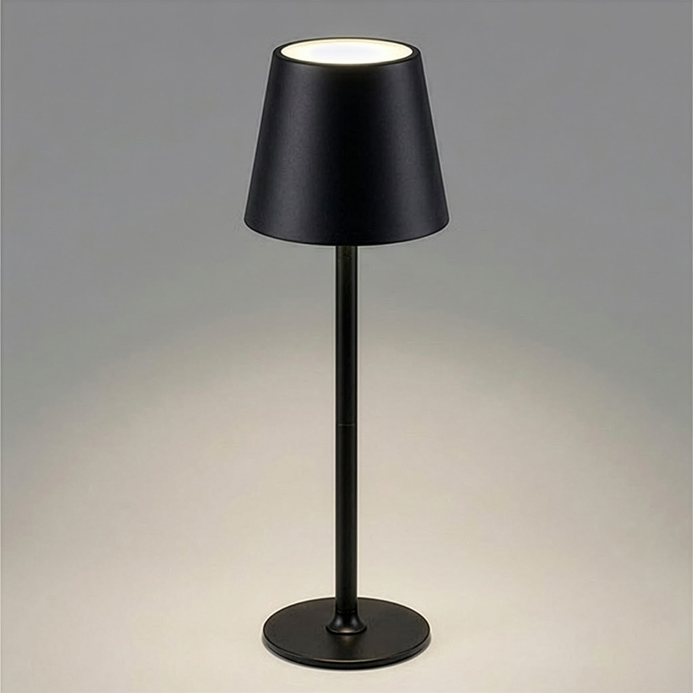 Lampada da tavolo a led ricaricabile in metallo e plastica