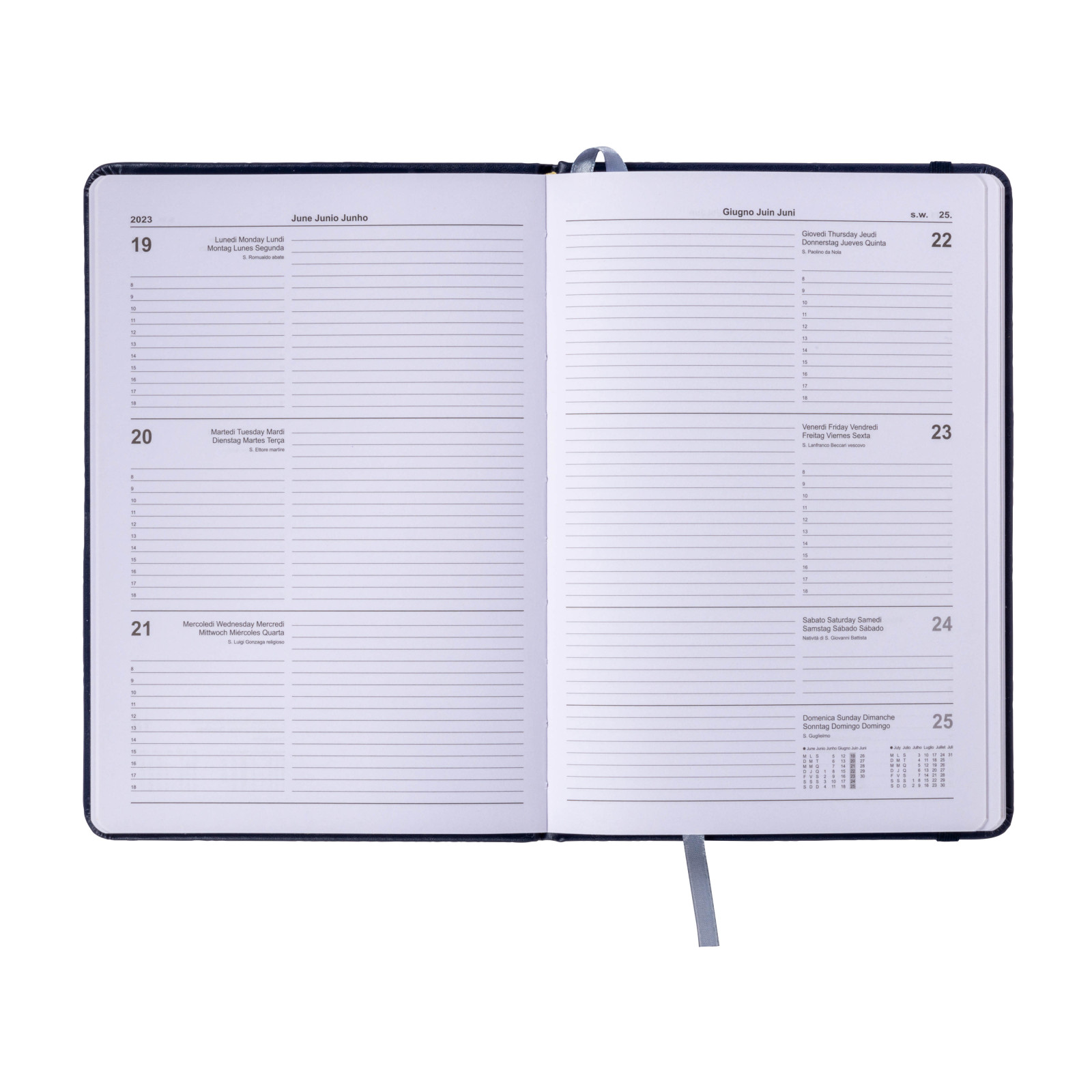 Agenda settimanale 2024 con copertina in PU con elastico - Scatola su richiesta Art. 23797