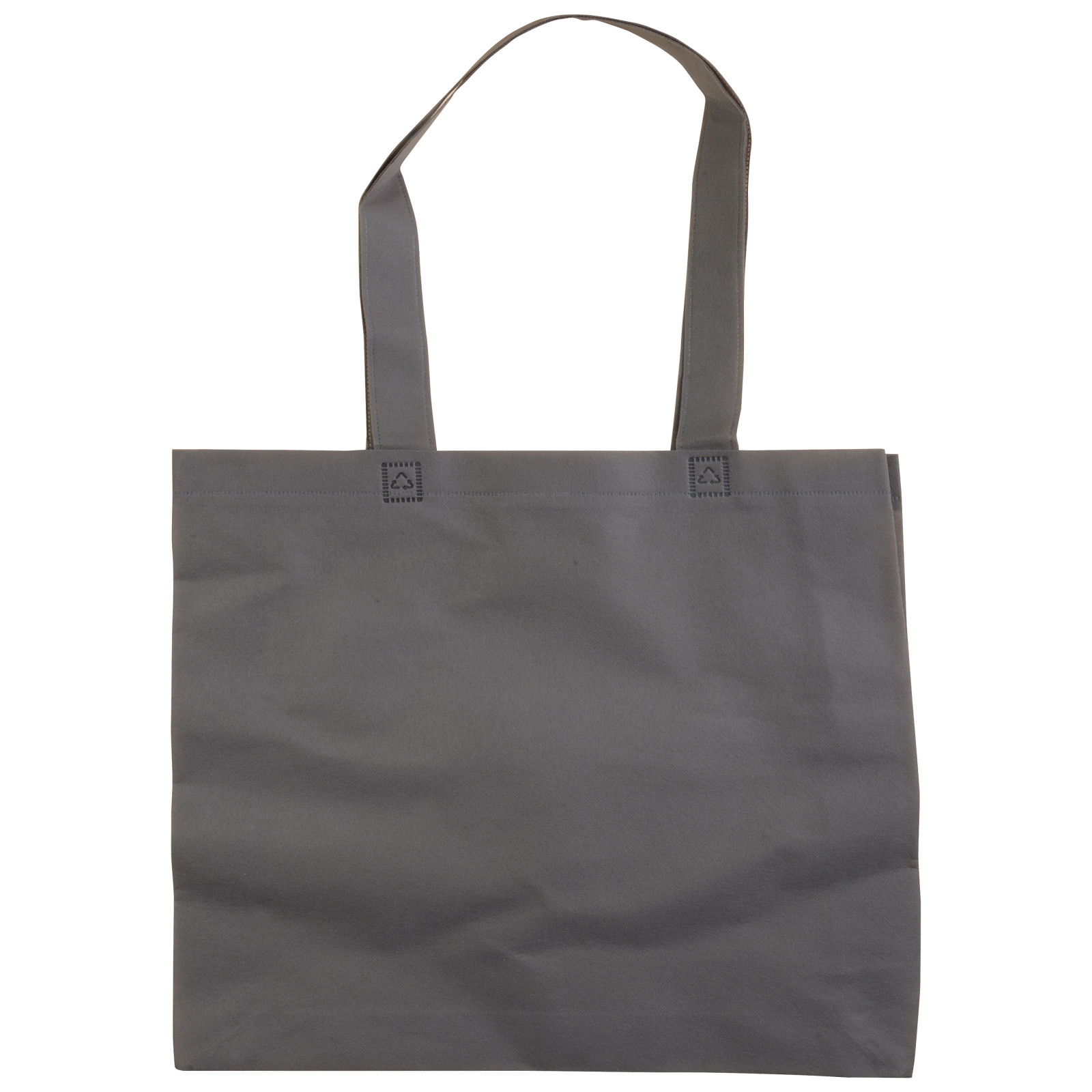 Shopper con soffietto in TNT 80 g/m2 cucito, manici lunghi