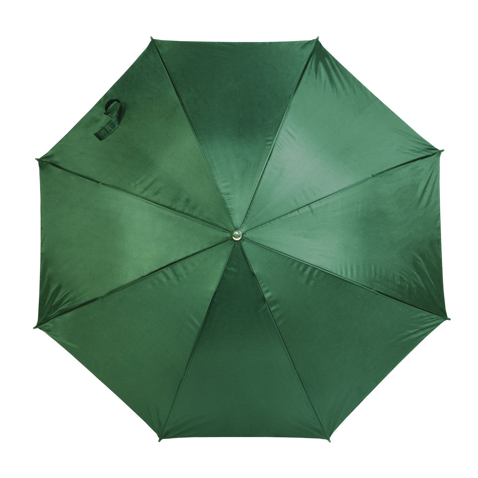 Ombrello automatico tinta unita, fusto e puntale in acciaio, manico curvo in plastica