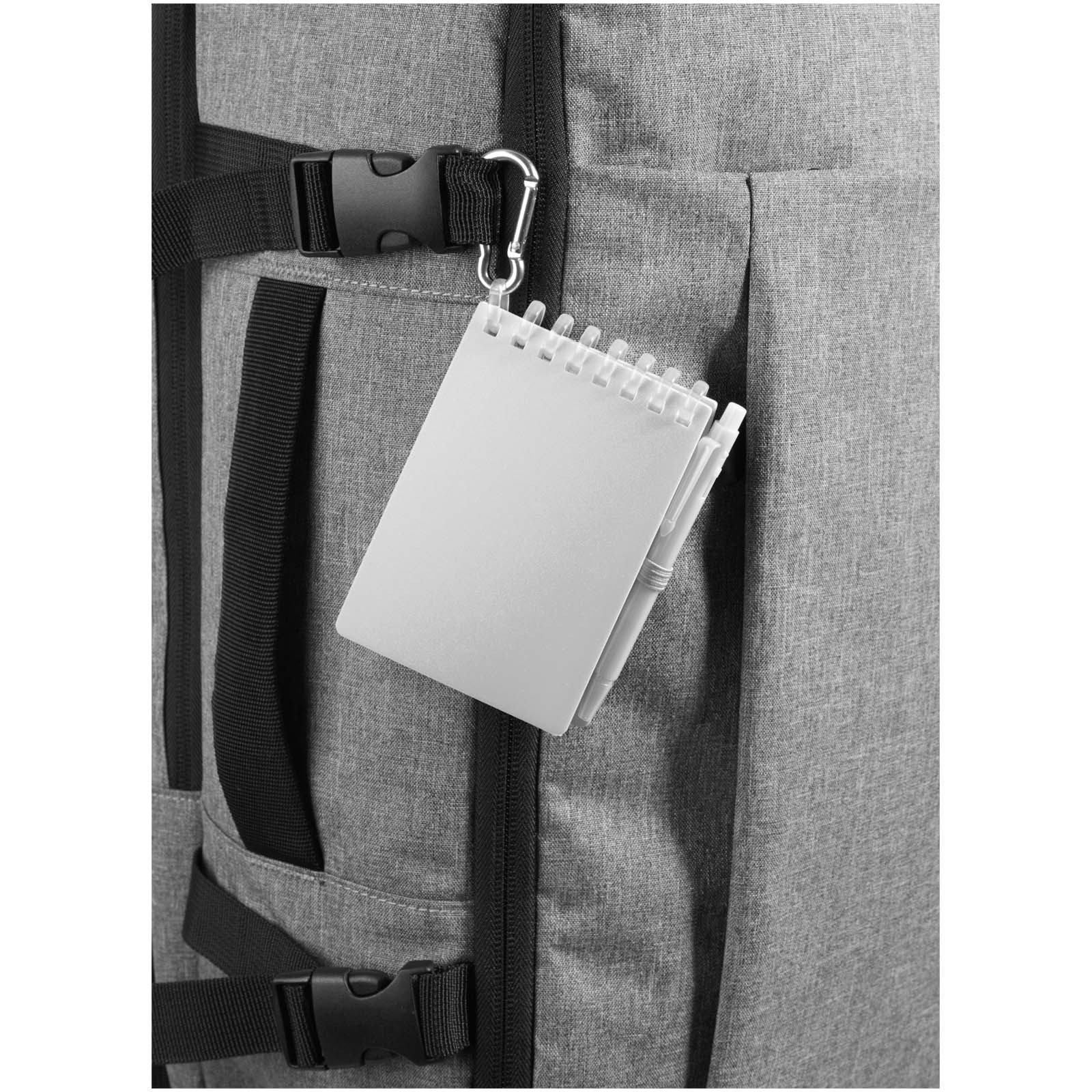 Set blocco note con copertina morbida in materiale riciclato e penna a sfera (inchiostro blu) per attività all'aperto Lig Mini