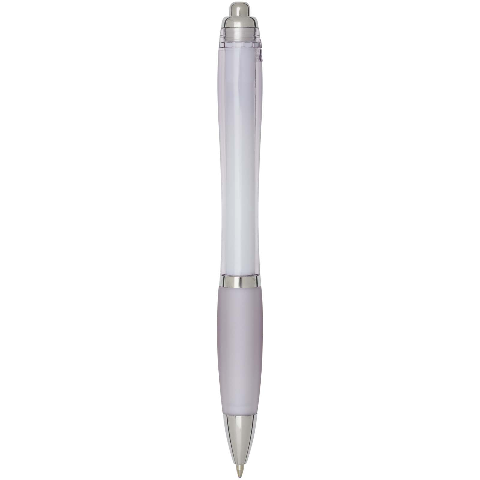  Penna a sfera in plastica riciclata certificata RCS con fusto e impugnatura colorati (inchiostro blu) Nash