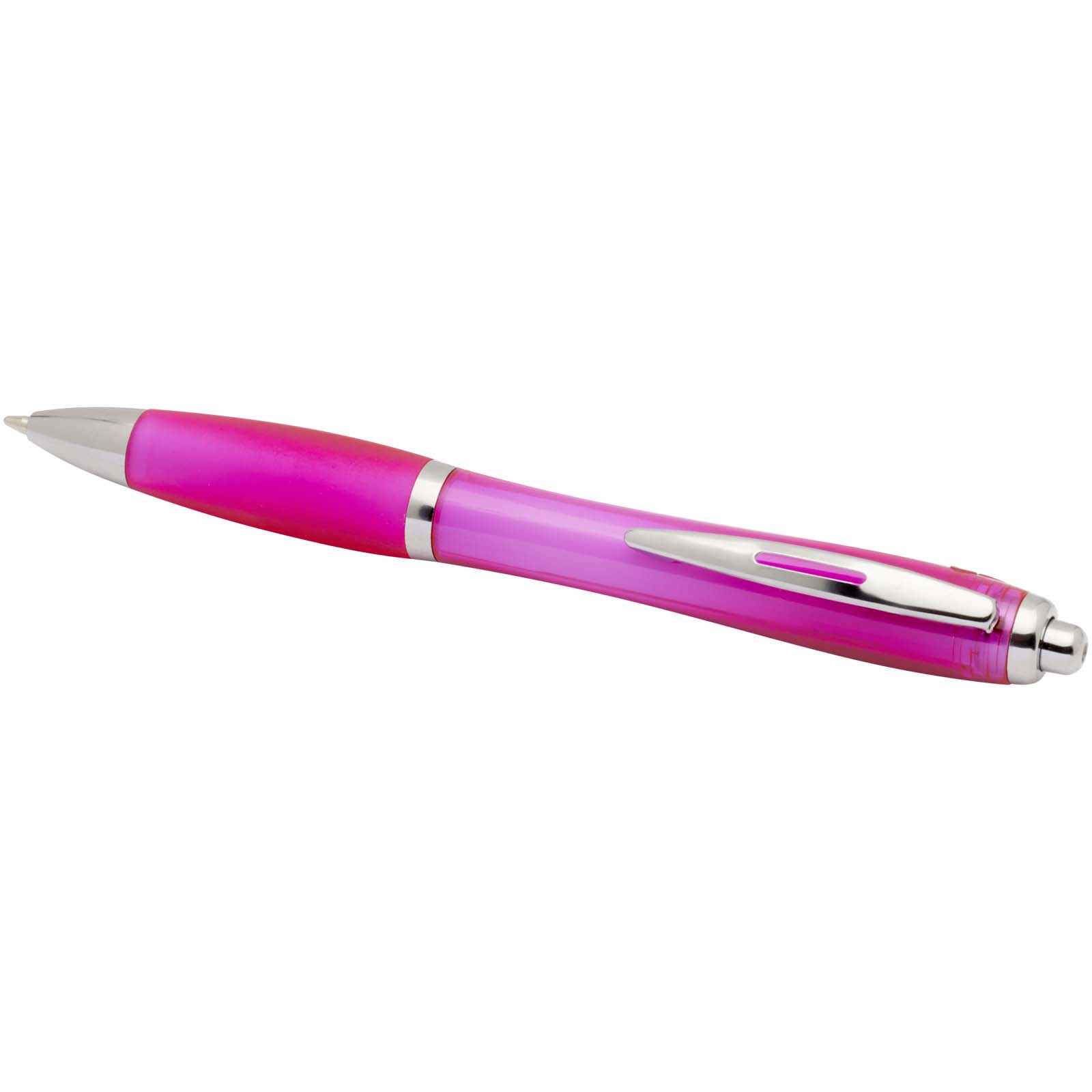  Penna a sfera in plastica riciclata certificata RCS con fusto e impugnatura colorati (inchiostro blu) Nash