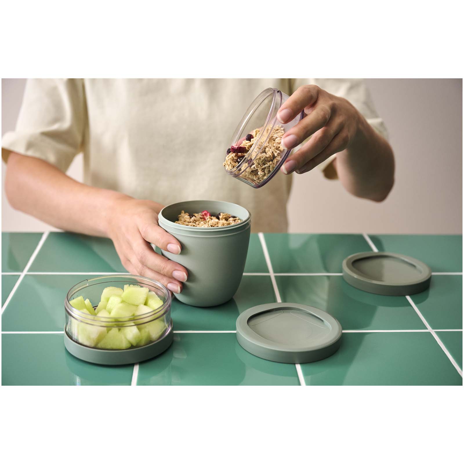 Portavivande termico composto da 3 pezzi da 500 ml + 2 da 200 ml Mepal Ellipse