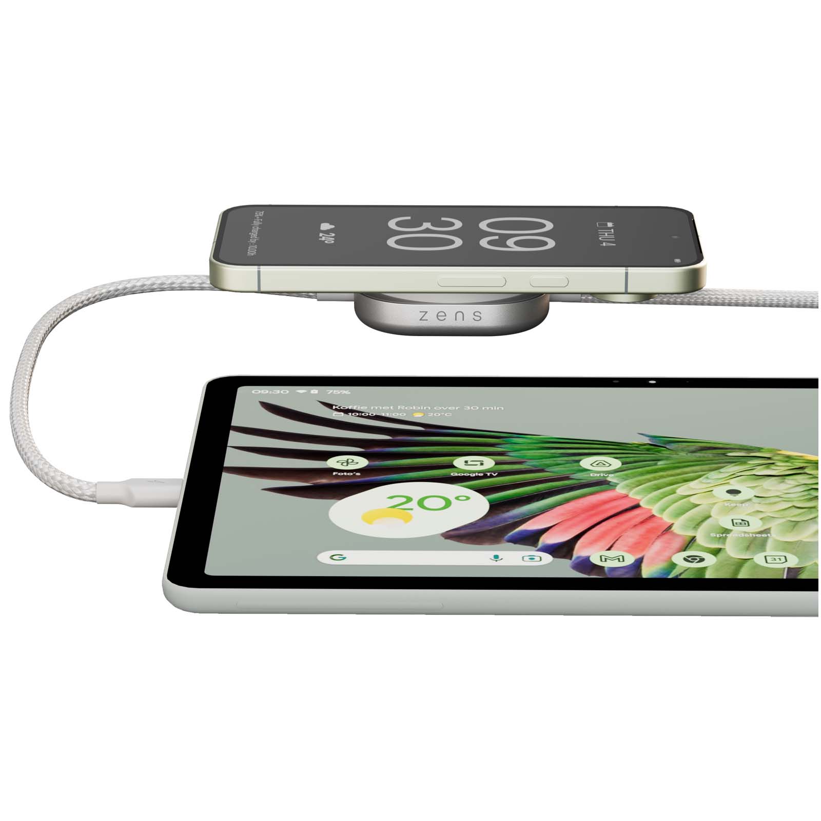 Cavo di ricarica USB-C 2-in-1 da 240 W Zens Pro 2