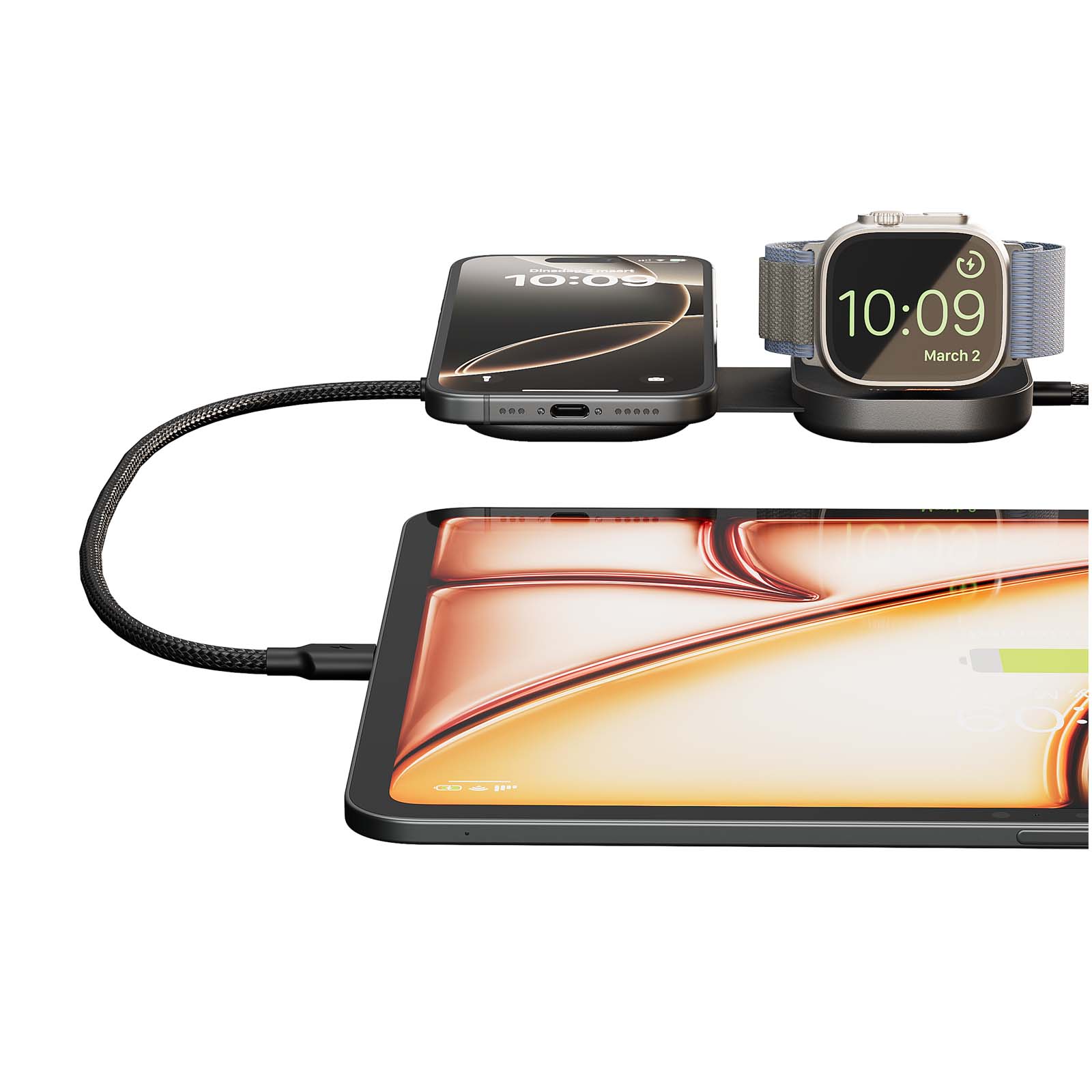  Cavo di ricarica USB-C 3-in-1 da 140 W Zens Pro 3