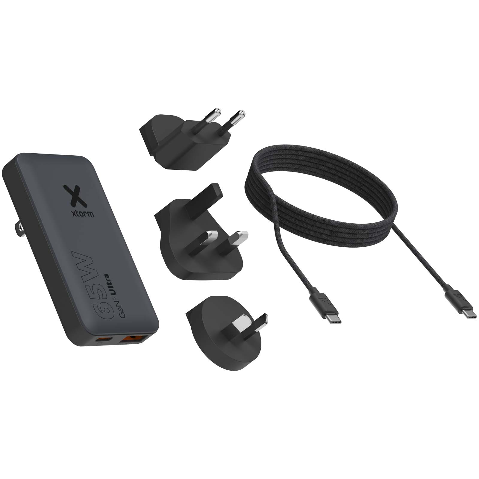 Set caricabatterie rapido da viaggio da 65 W con cavo e custodia Xtorm